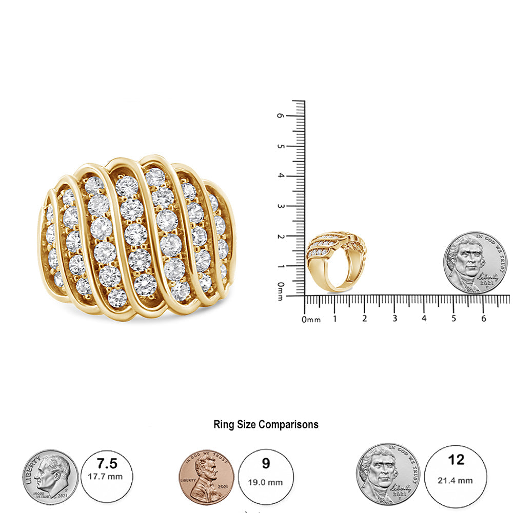 14K Yellow Gold Plated .925 Sterling Silver 2.00 Cttw Diamond Multi