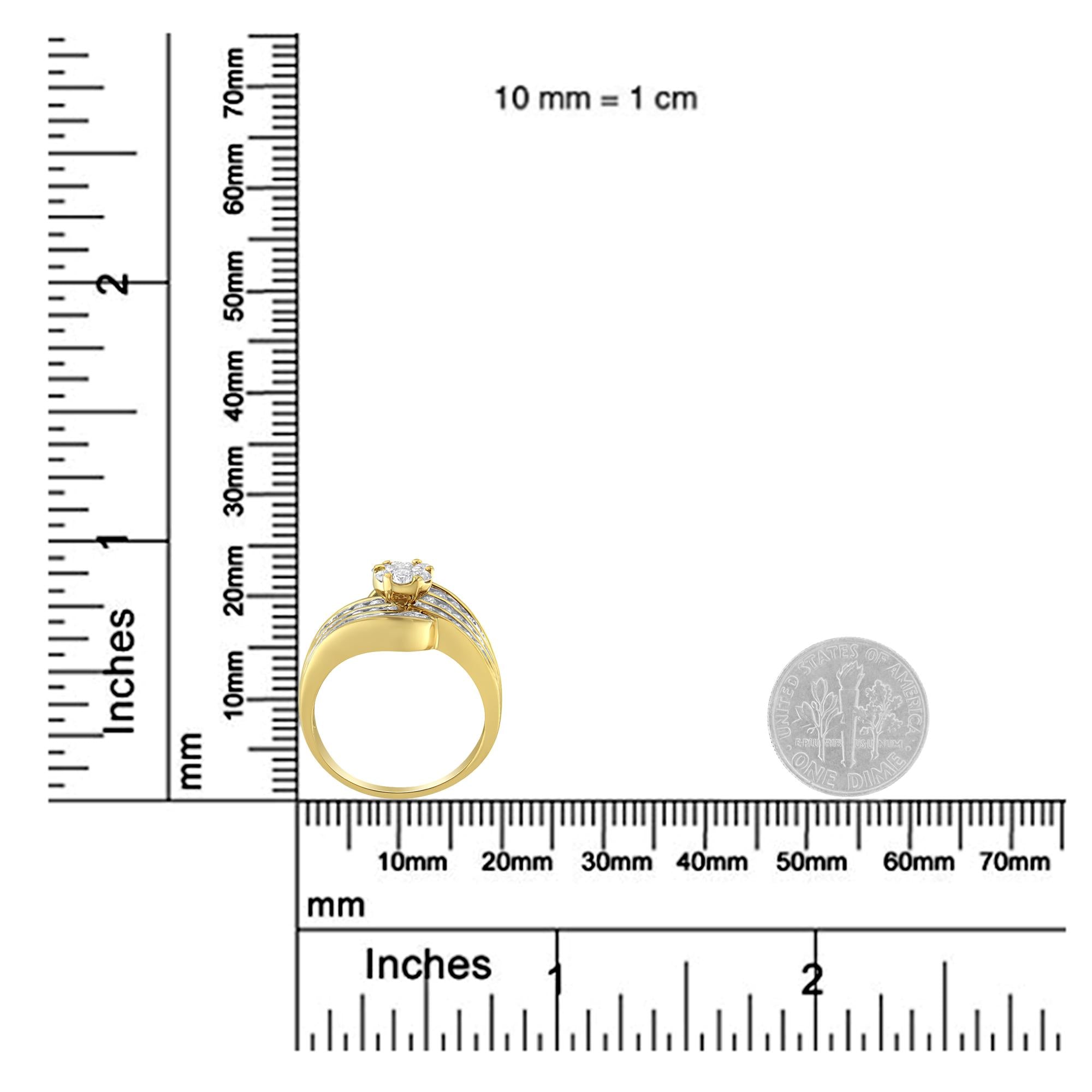 14K Yellow Gold Diamond Cocktail Bypass Ring (1 1/2 Cttw, H-I Color,