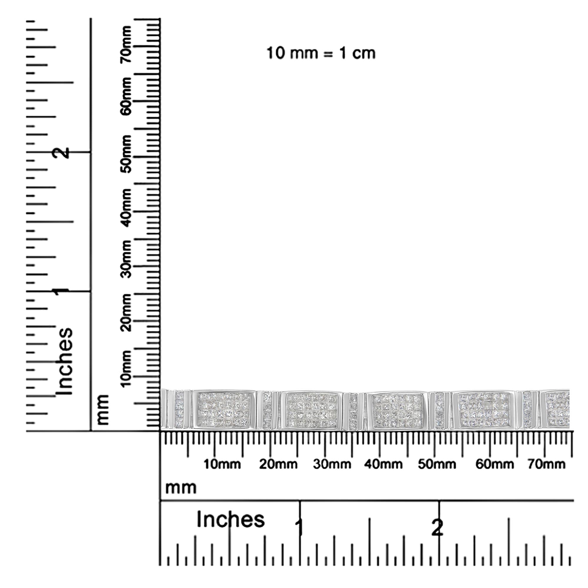 14K White Gold 7.0 Cttw Princess Cut Diamond 7