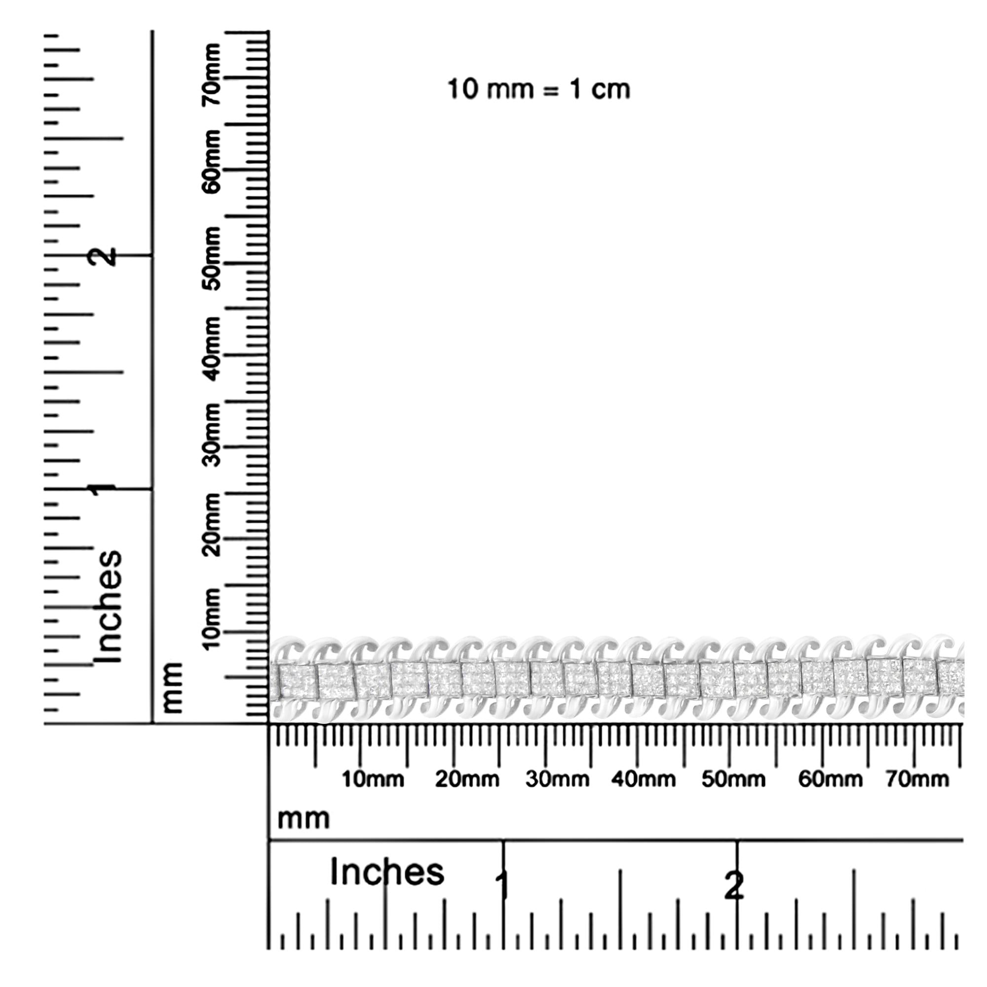 14K White Gold 5.0 Cttw Princess Cut Diamond 7