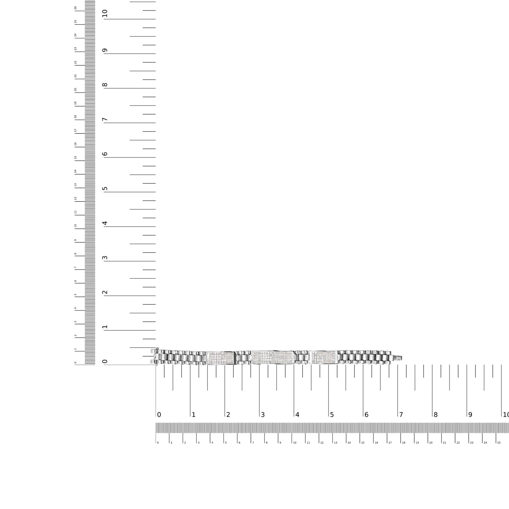 14K White Gold 12.0 Cttw Men's Invisible Set Princess Diamond Tennis