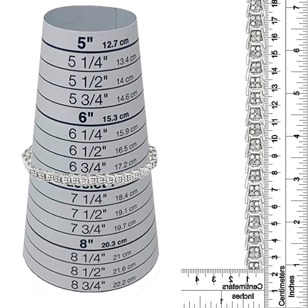 10k White Gold 2 cttw Diamond Fan-Shaped Link Tennis Bracelet (I-J