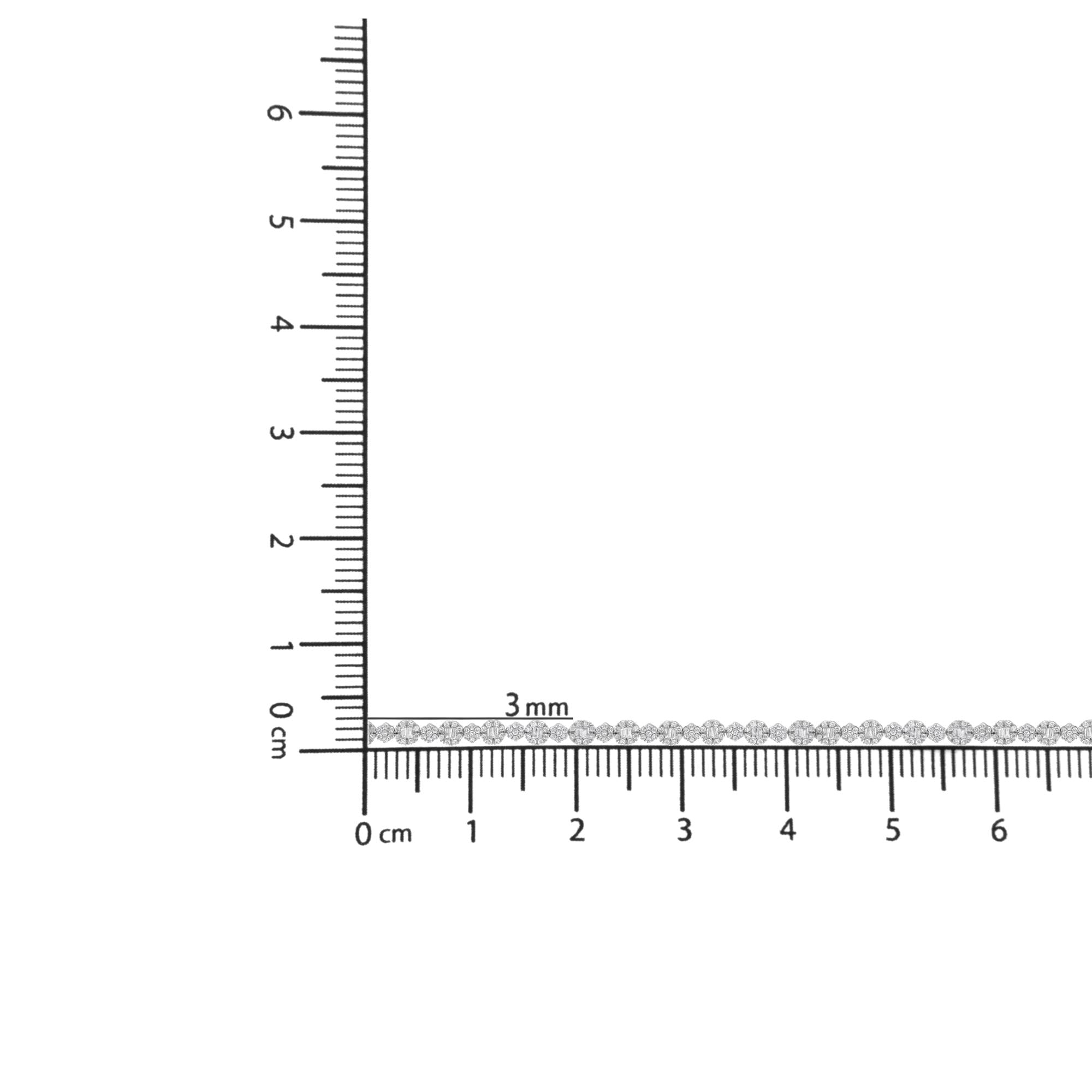 10K White Gold 4.0 cttw Brilliant Round-cut and Baguette Diamond