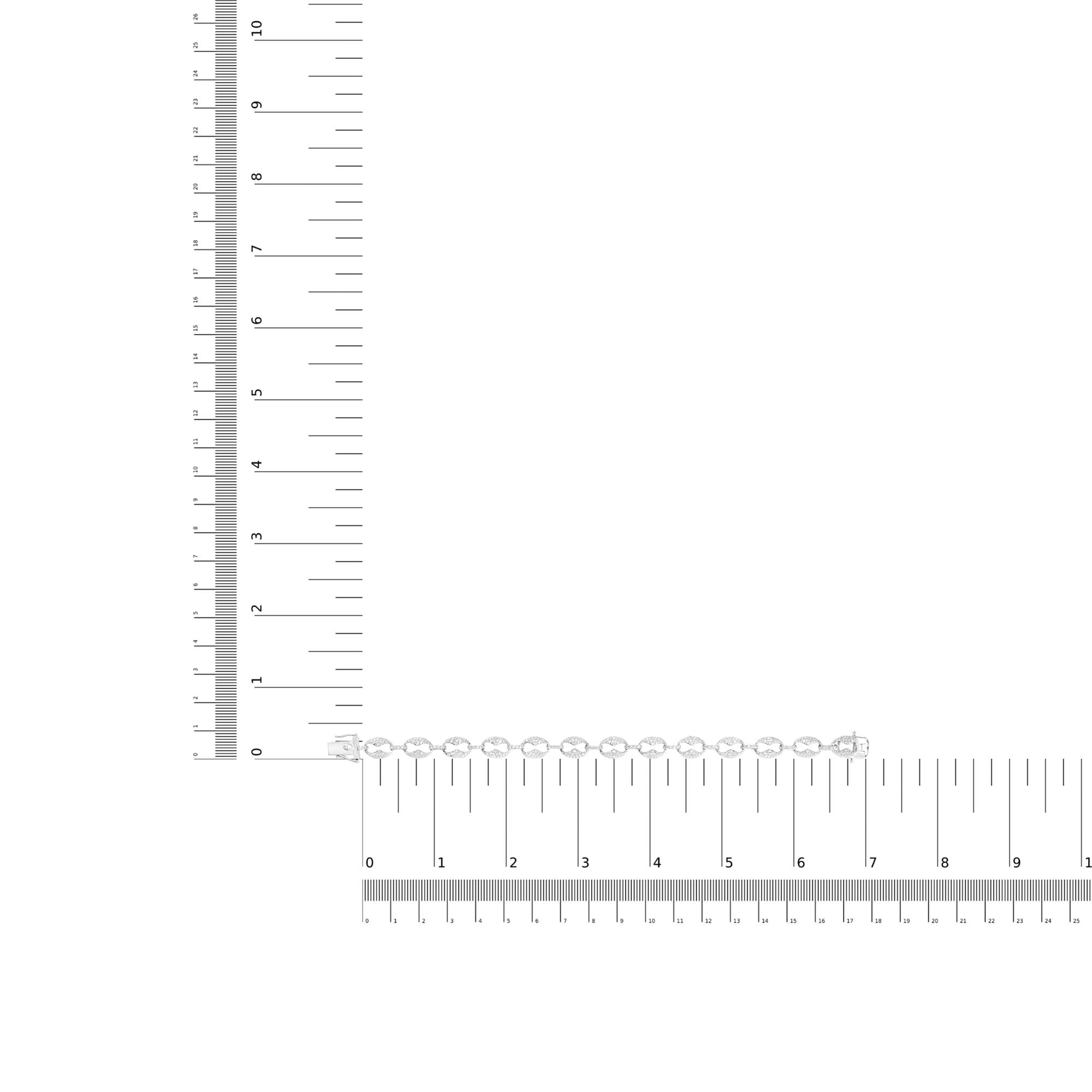 14K White Gold 1 1/2 Cttw Round Diamond Set Link Bracelet (I-J Color,