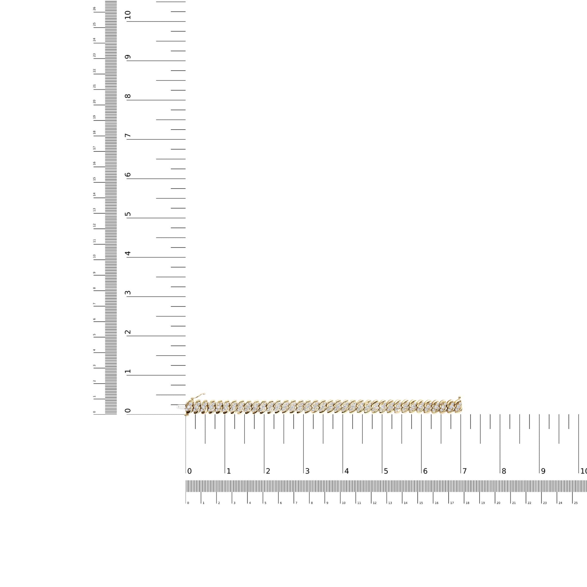 10K Yellow Gold 5.0 Cttw Diamond Double Row S-Link Cuban Bracelet (J-K