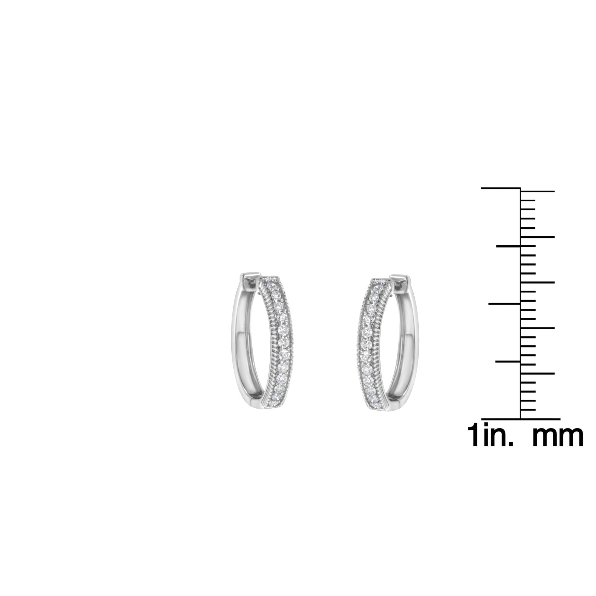 10KT White Gold Diamond Hoop Earring (1.00 cttw, H-I Color, I1-I2