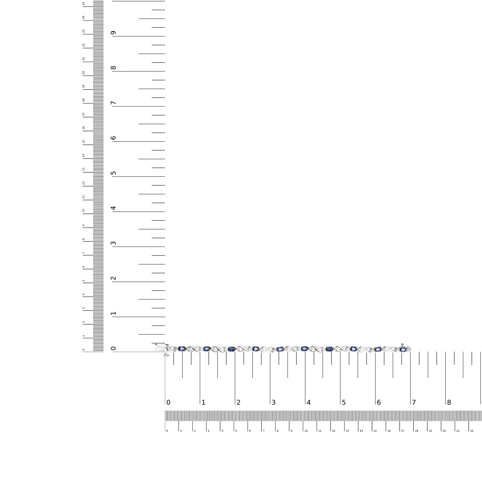 10K White Gold 5x4mm Oval Sapphire Gemstone and 1/10 Cttw Diamond