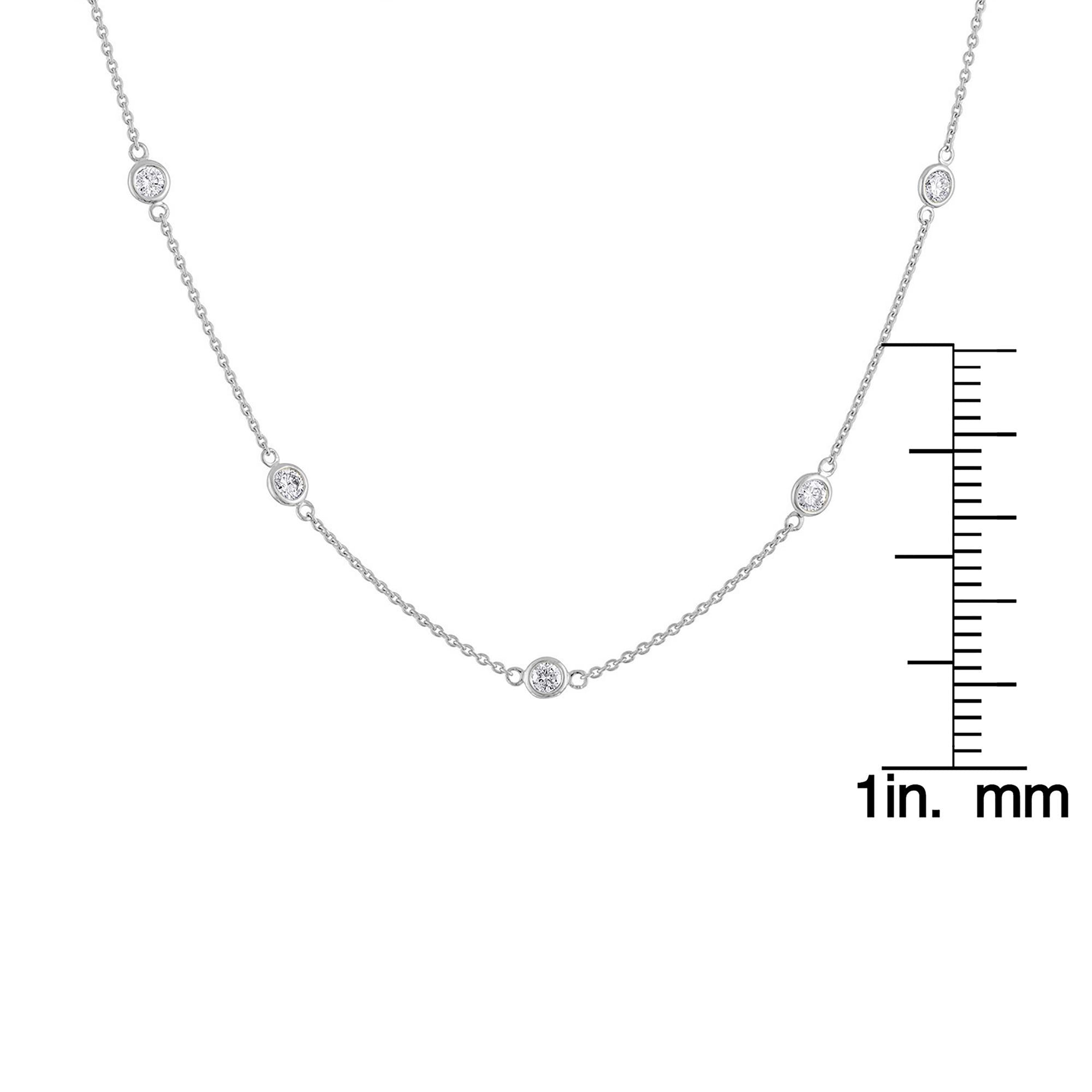14K Gold Diamond Station Necklace (1 1/10 cttw, H-I Color, VS2-SI1