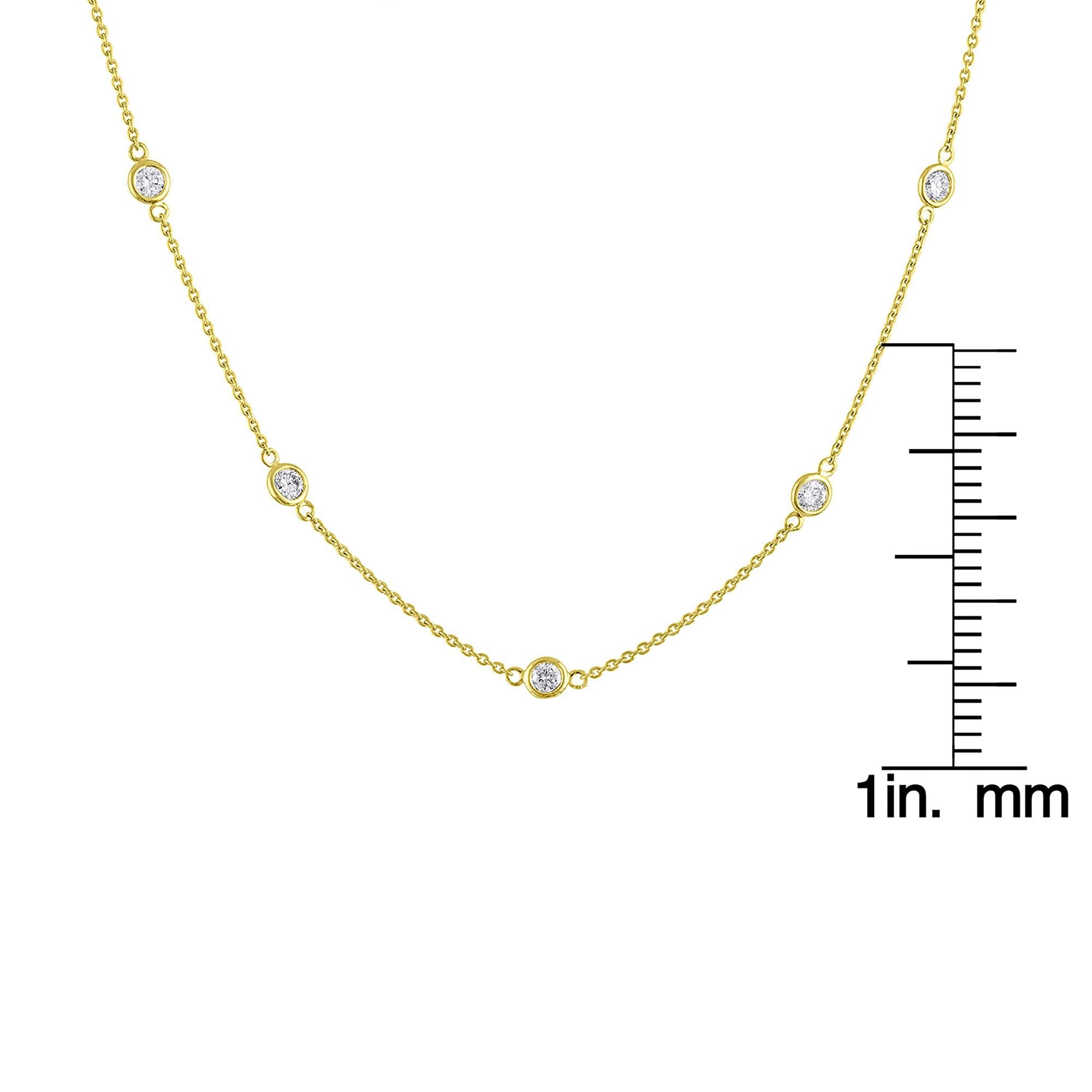 14K Gold Diamond Station Necklace (1 1/10 cttw, H-I Color, VS2-SI1
