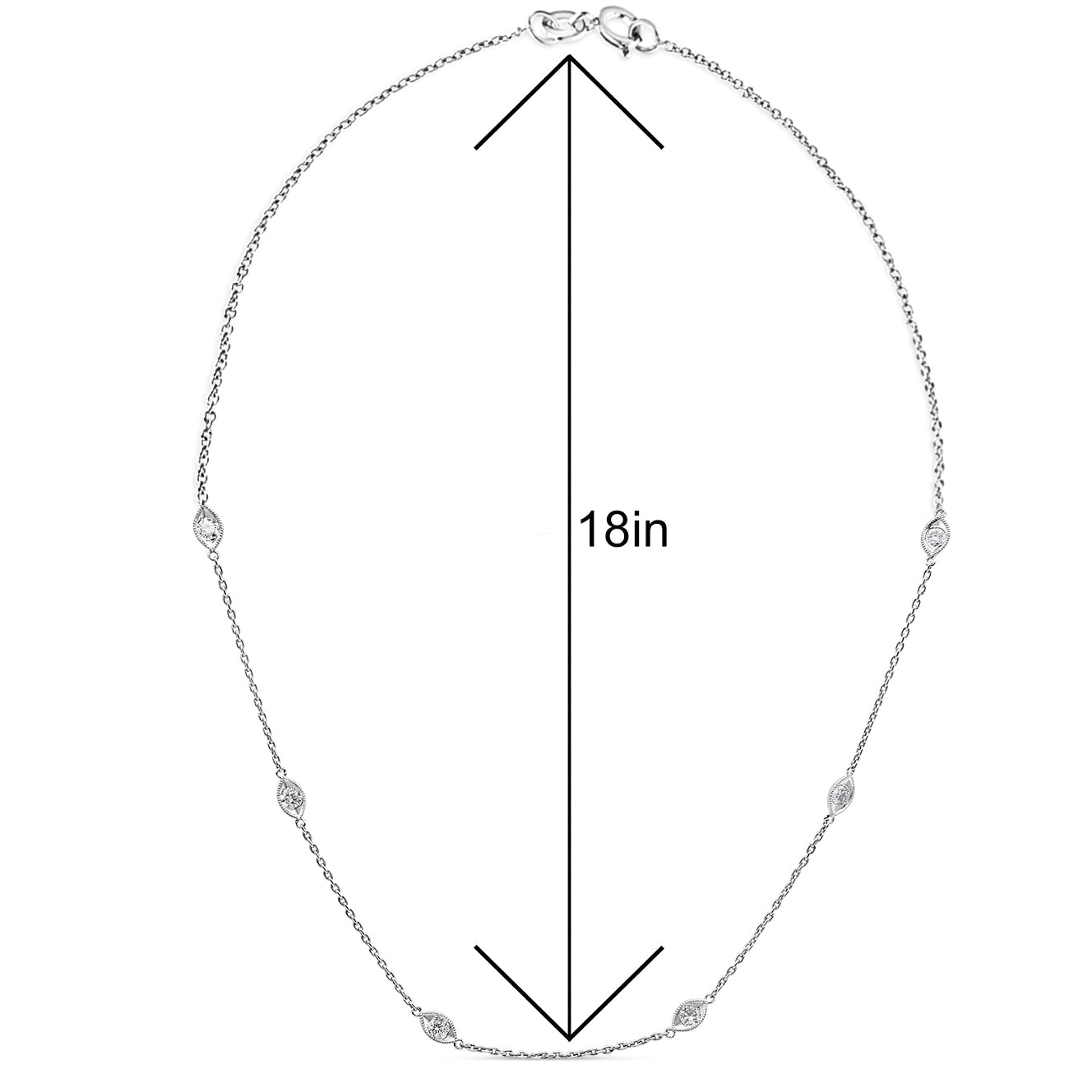 14K White Gold 1.00 Cttw Bezel Set Round Diamond Marquise Shaped