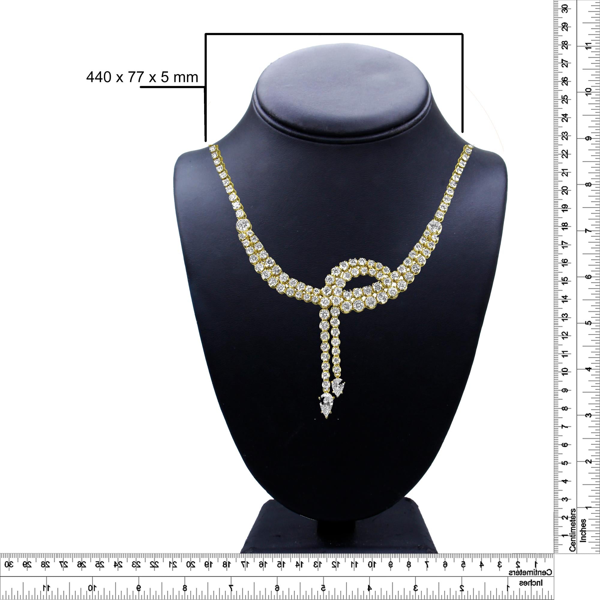 14k Yellow Gold 17.0 Cttw Diamond Double Row Lariat 18