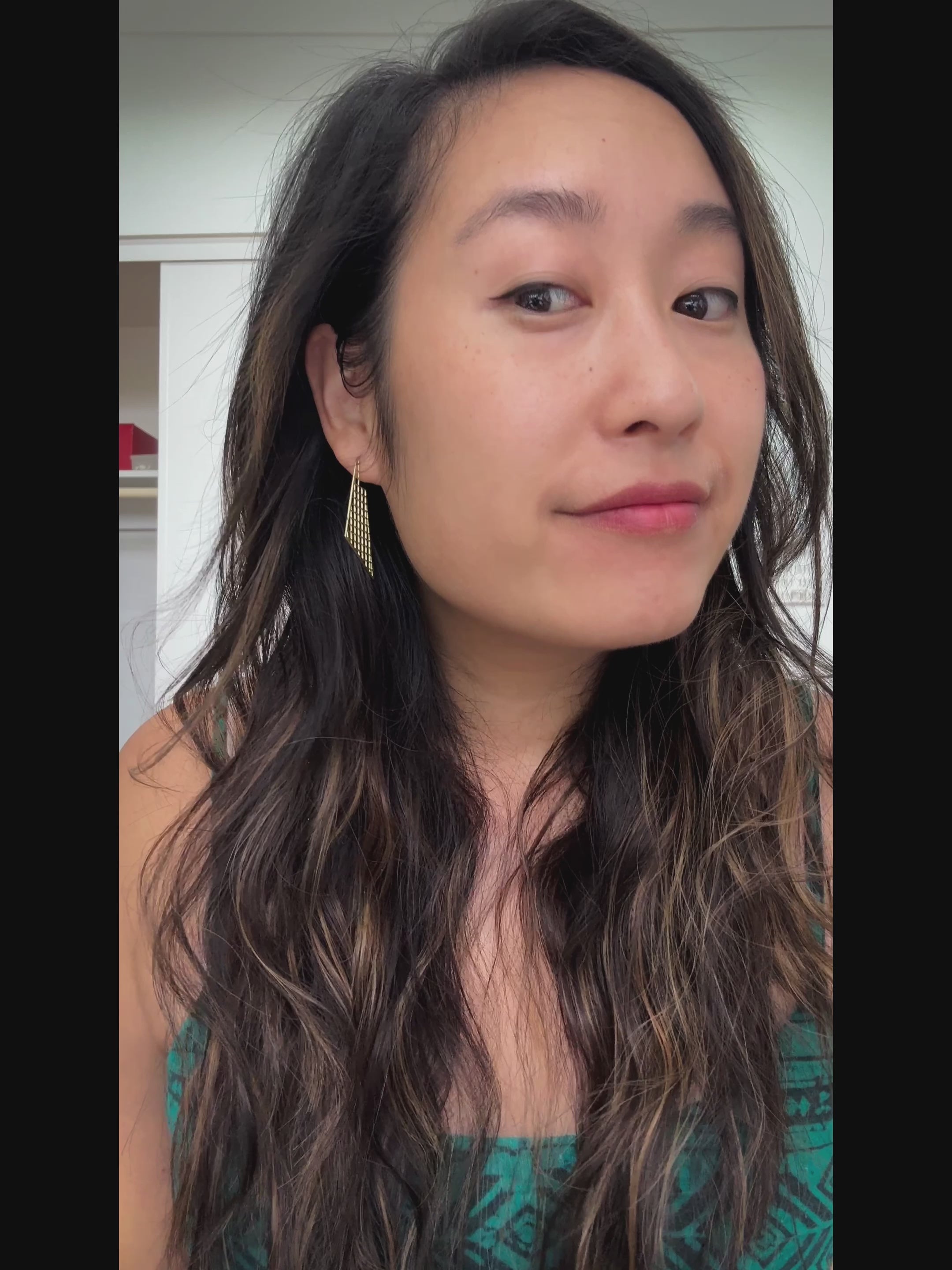 Angled Stud Hoops | brass statement earrings