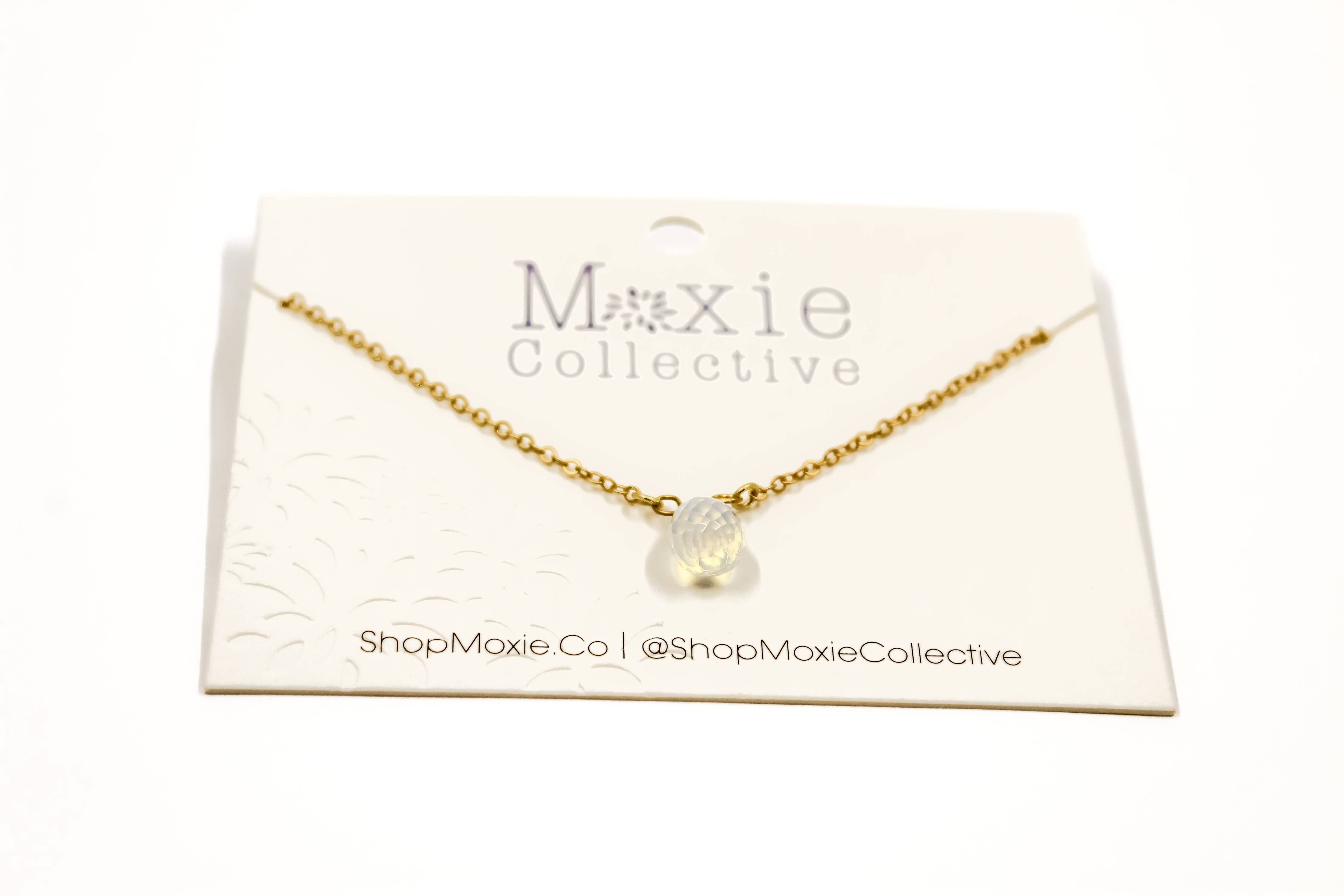 Mini Teardrop Moonstone Necklace