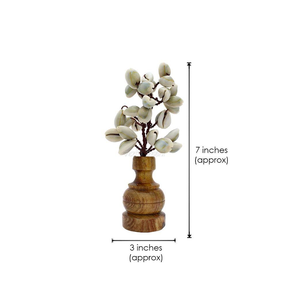 PRG Natural White Shells Tree with Wooden Base for Home Decor