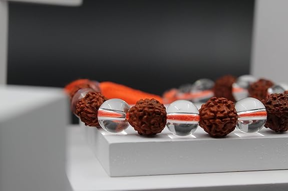 PRG Handcrafted Traditional Crystal, Rudraksha & Dhaga Bracelet