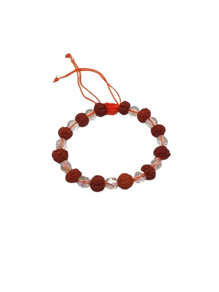 PRG Handcrafted Traditional Crystal, Rudraksha & Dhaga Bracelet