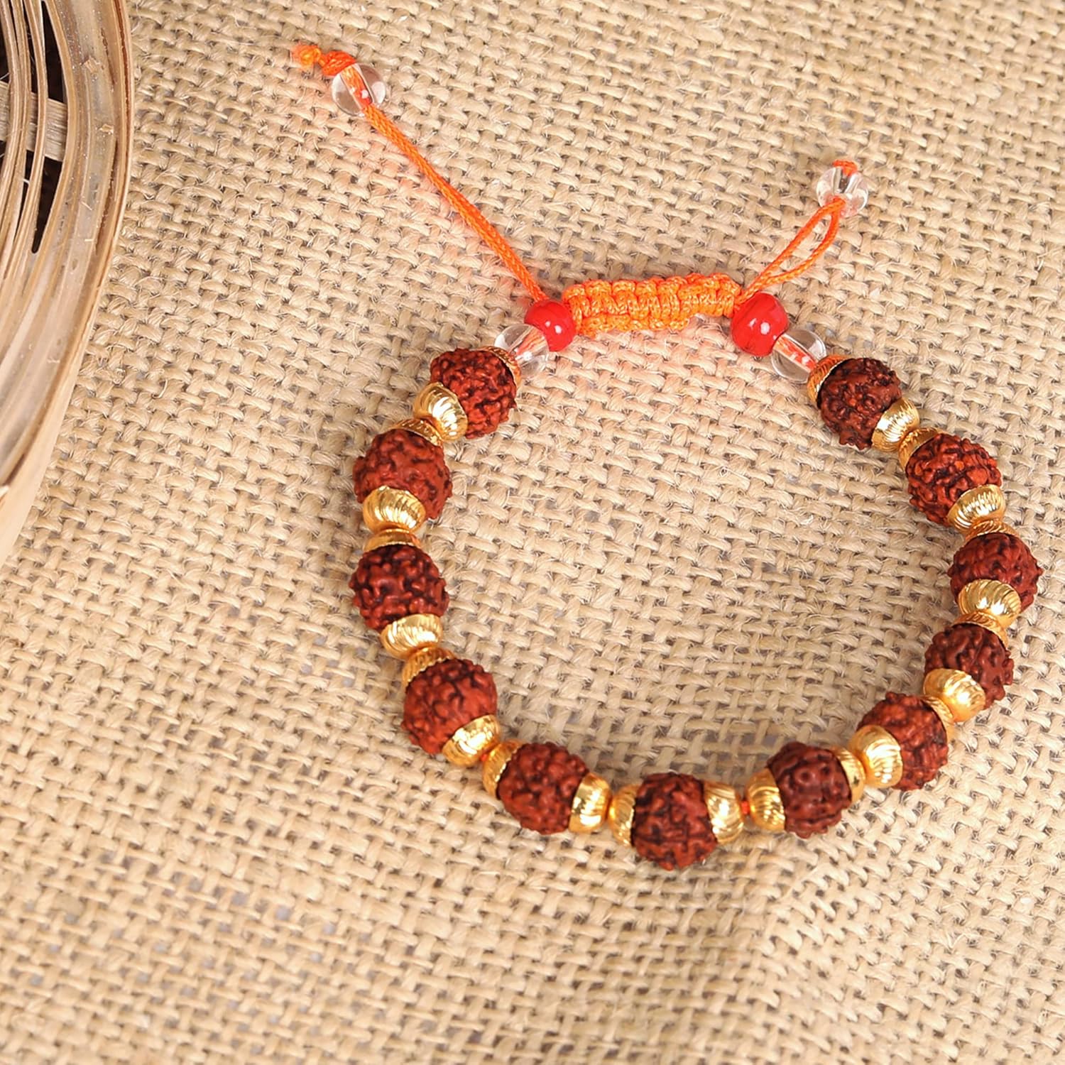 PRG 5 Mukhi Beads Bracelet with Cotton Thread for Positive Vibes