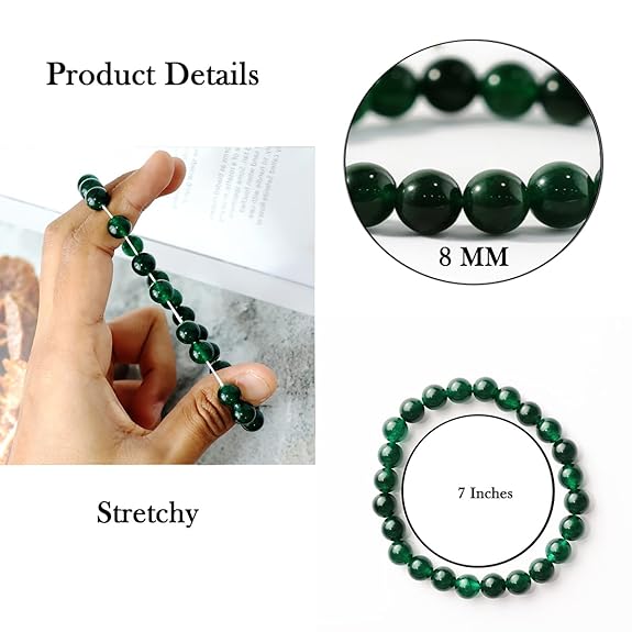 PRG Green Ruby Agate Bracelet for Emotional Healing and Strength