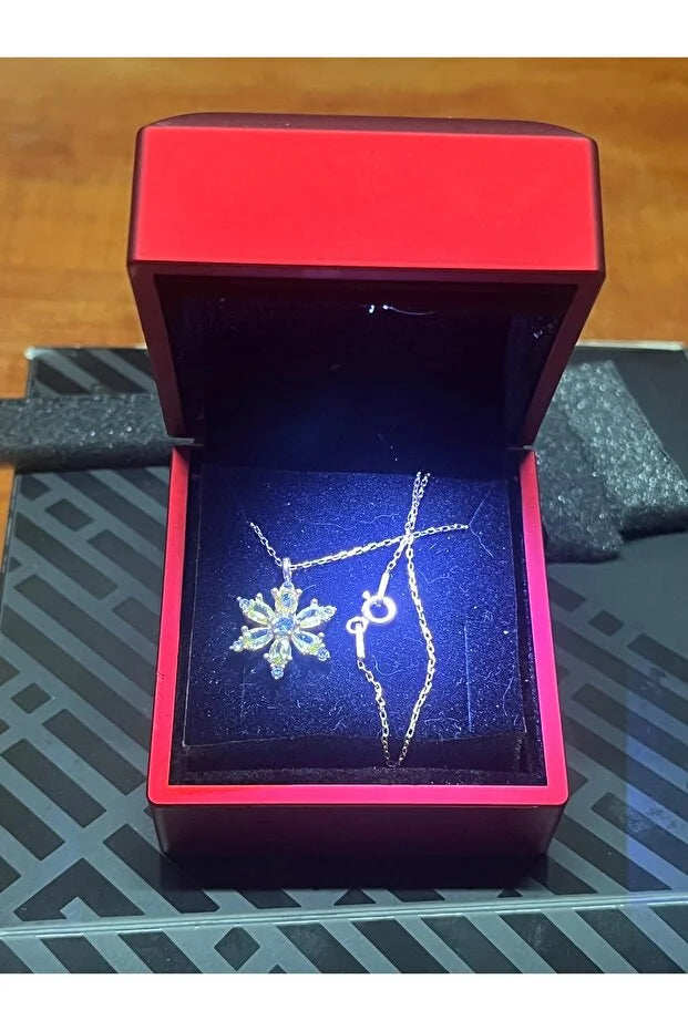 925 Sterling Silver Lotus Camellia with Amethyst Teardrop Stone