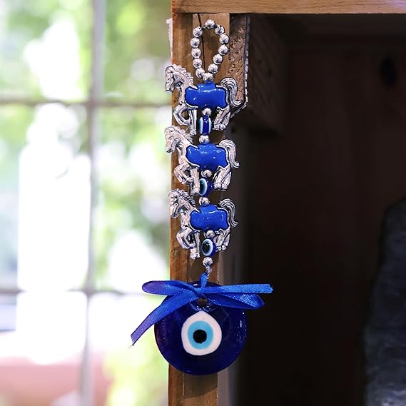 PRG 3 Horse Evil Eye Hanging for Home & Car Decoration