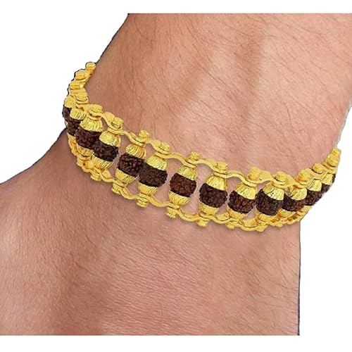 PRG Fashionable 5 Mukhi Rudraksha Beads Bracelet for Positive Energy