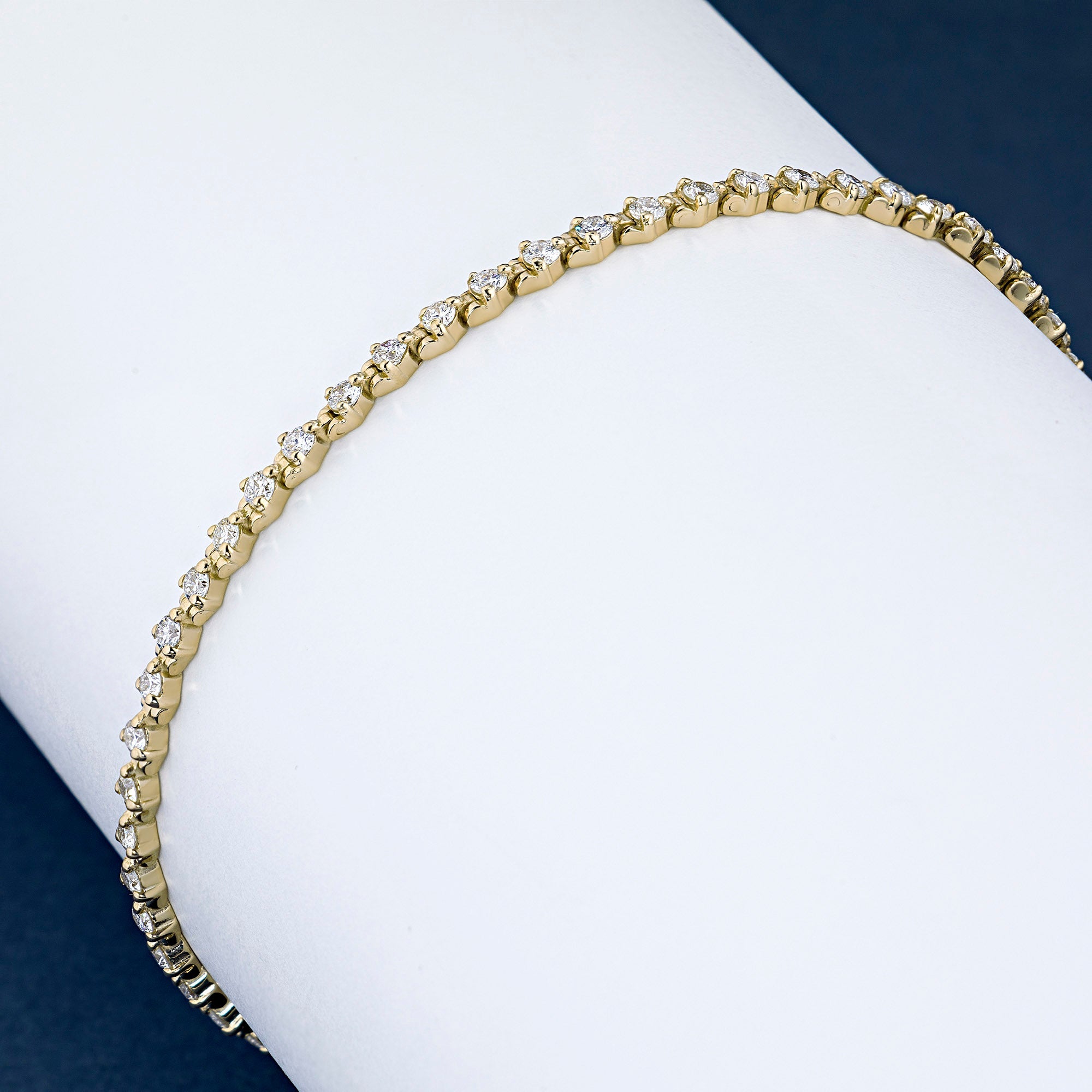14K Yellow Gold Bracelet with 58 Round-Cut Lab-Created Diamonds 2.022