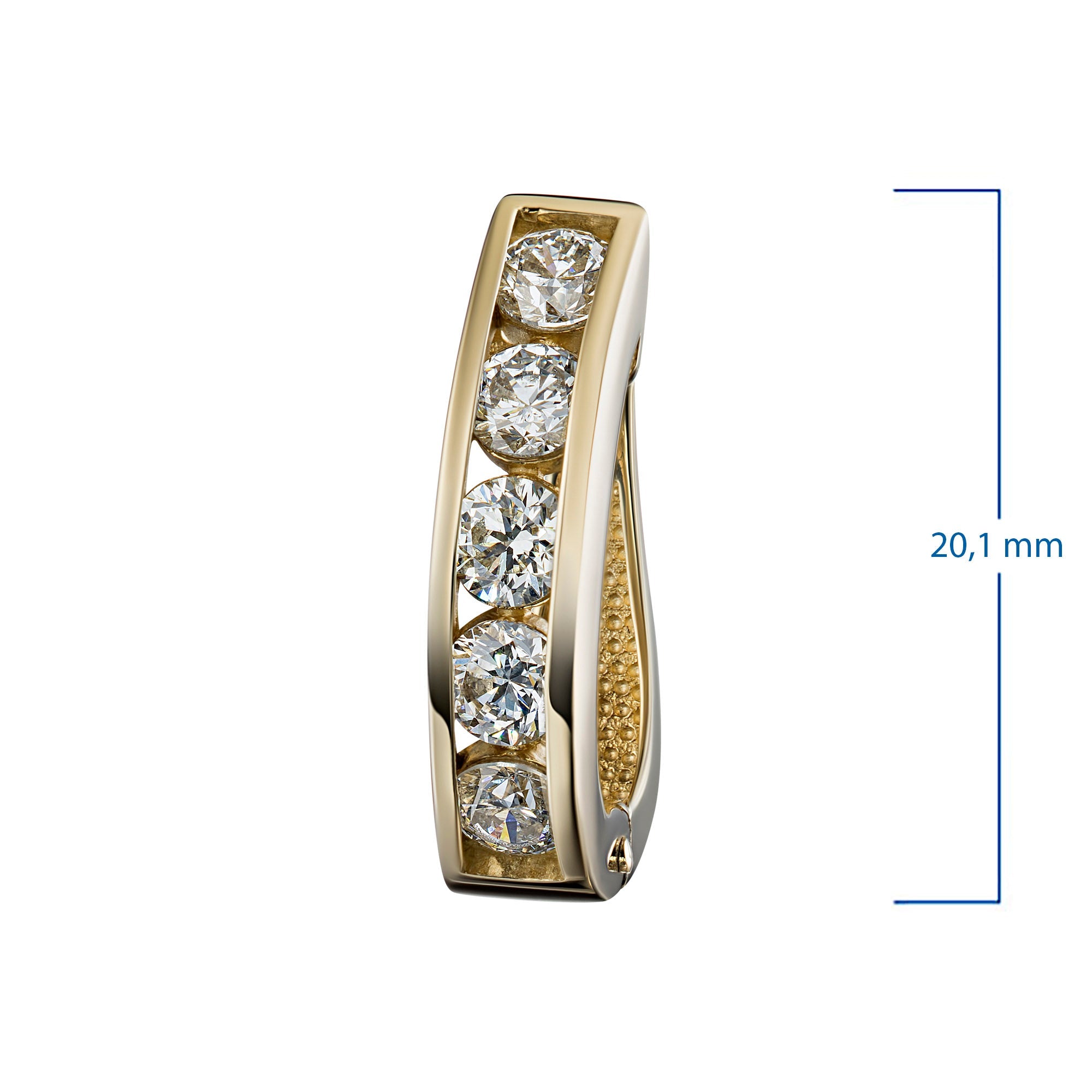 14K Yellow Gold Earrings with 10 Round-Cut Lab-Created Diamonds 2.173