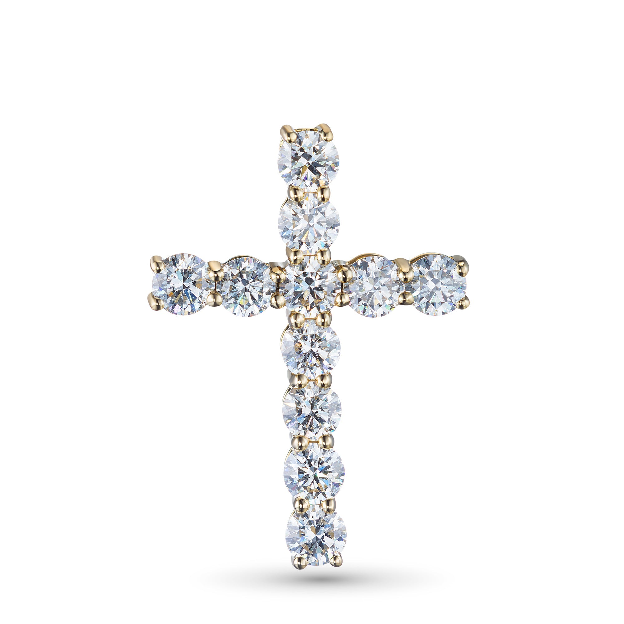 14K Yellow Gold Pendant with 11 Round-Cut Lab-Created Diamonds 2.81