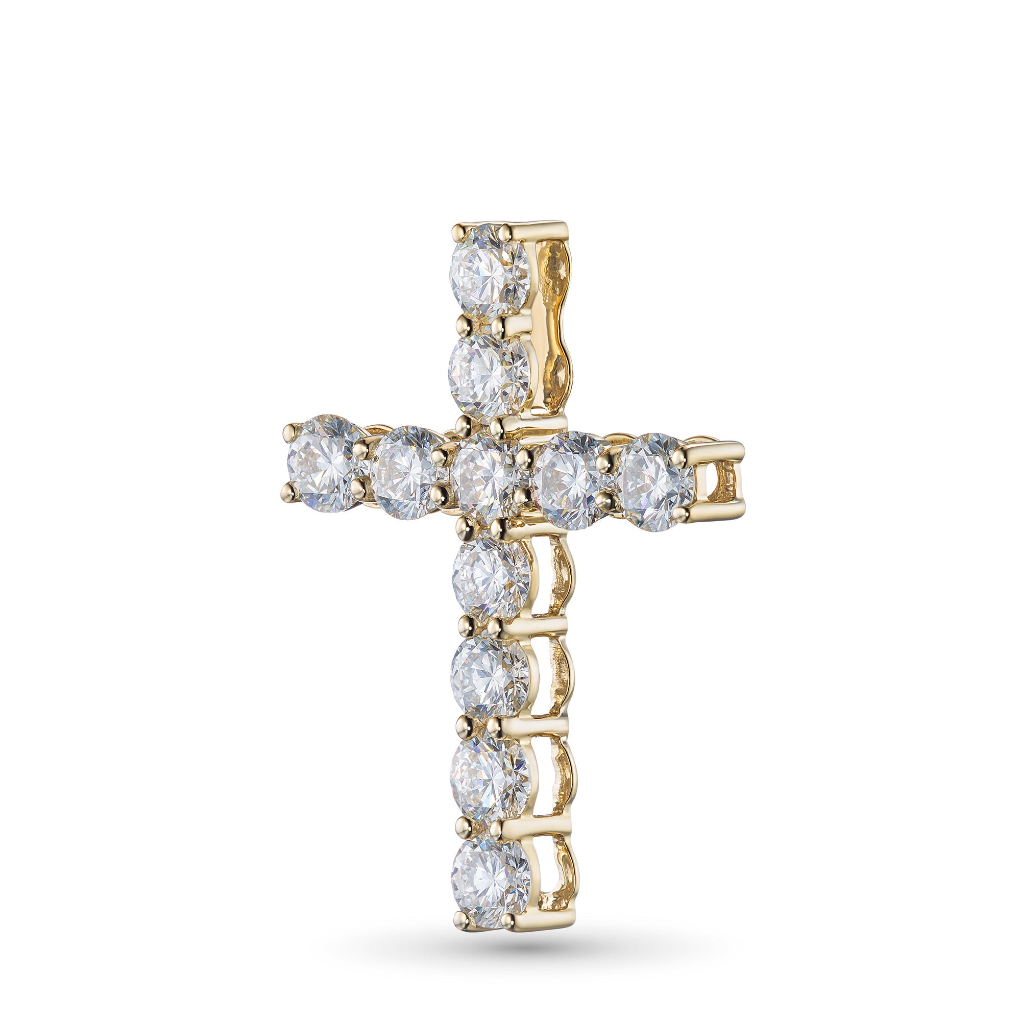 14K Yellow Gold Pendant with 11 Round-Cut Lab-Created Diamonds 2.81