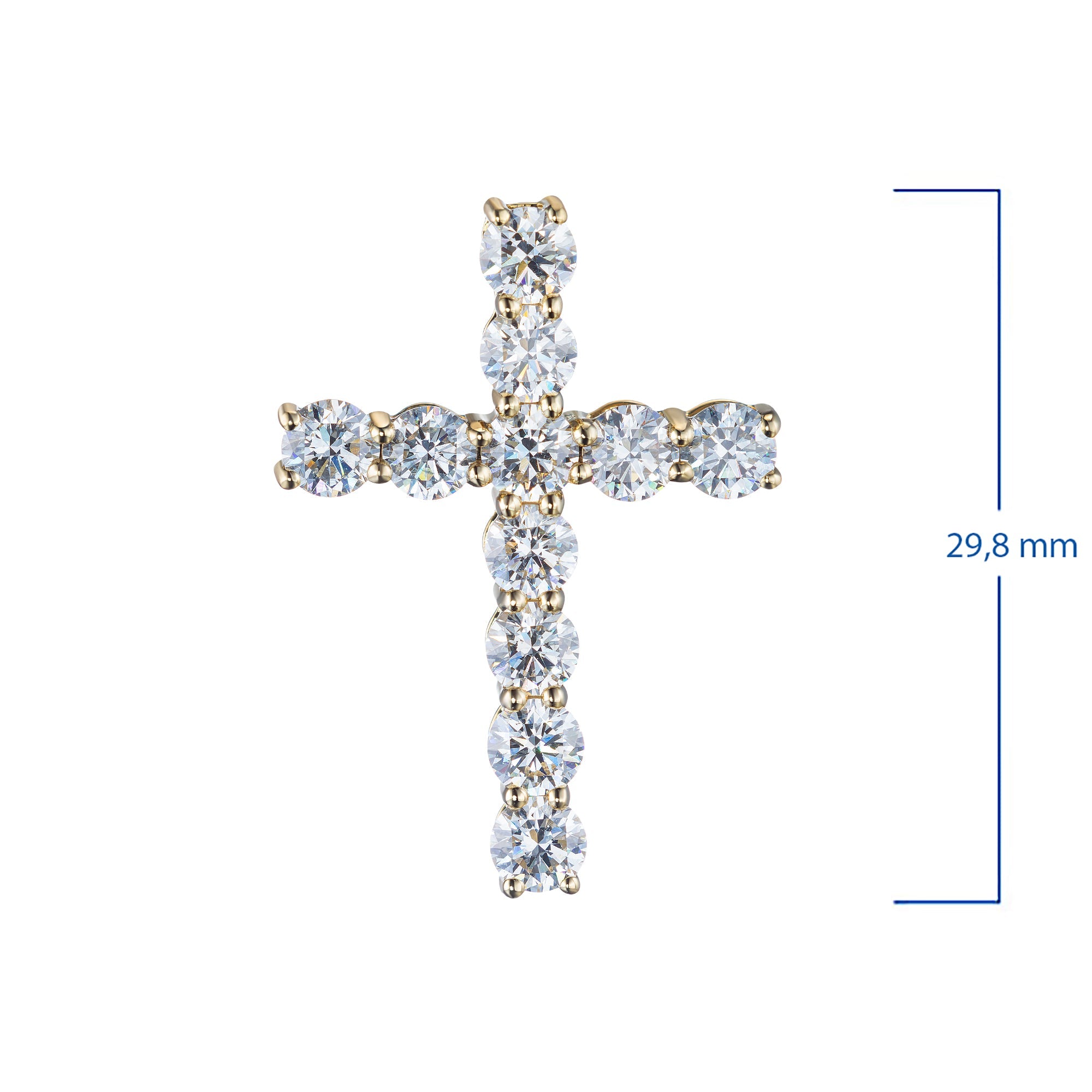 14K Yellow Gold Pendant with 11 Round-Cut Lab-Created Diamonds 2.81