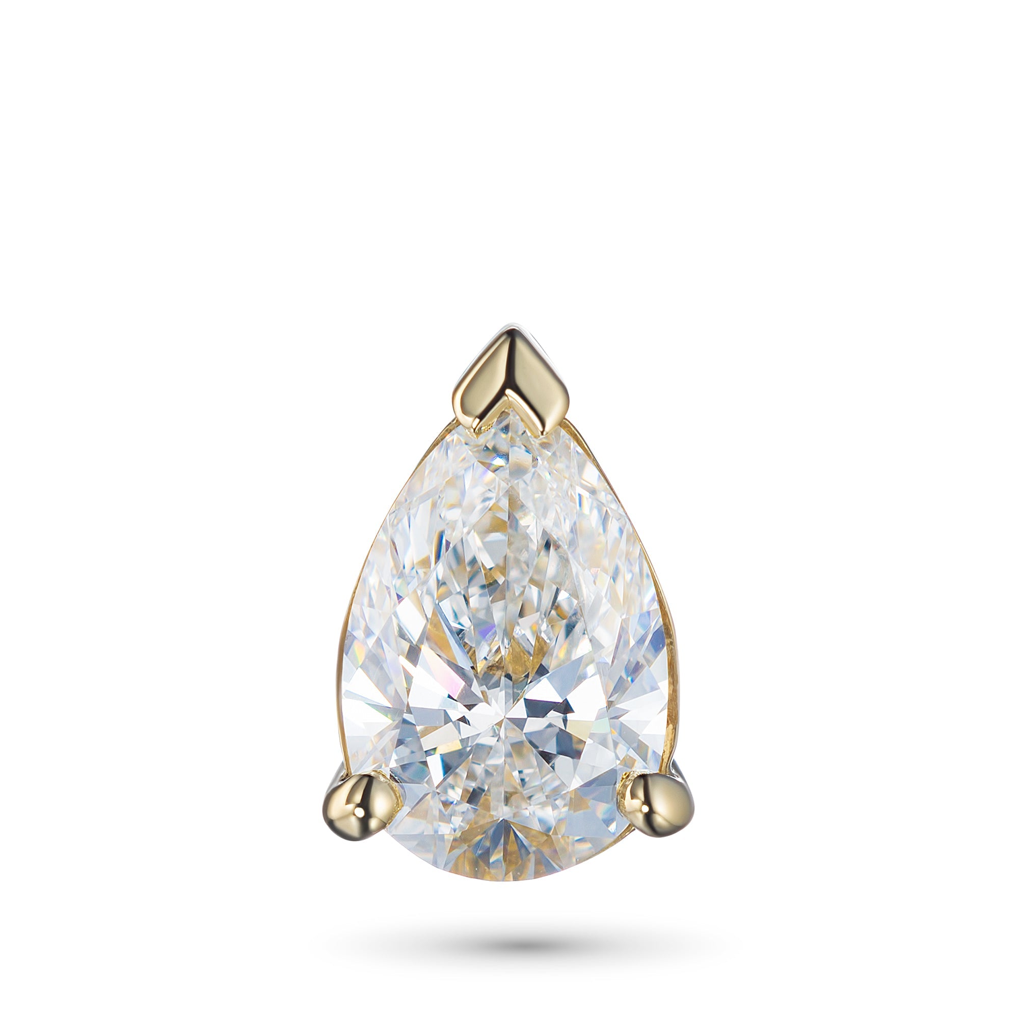 Yellow Gold Pendant with 1 Pear-Cut Lab-Created Diamond 1.01 CT.TW