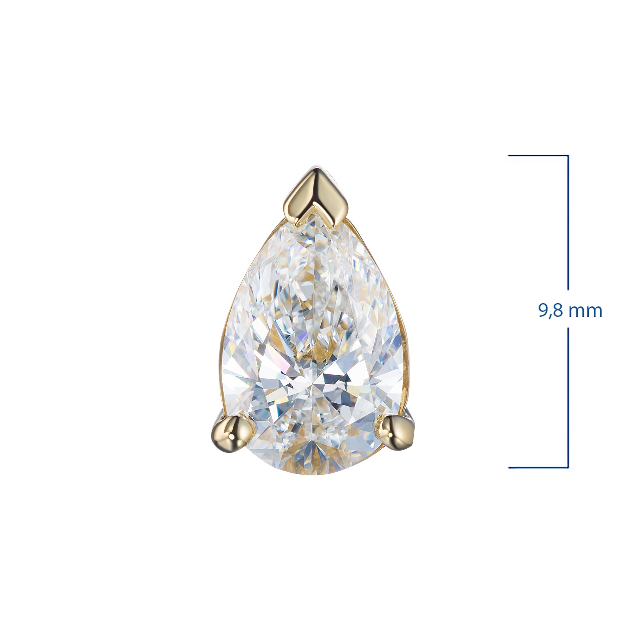 Yellow Gold Pendant with 1 Pear-Cut Lab-Created Diamond 1.01 CT.TW