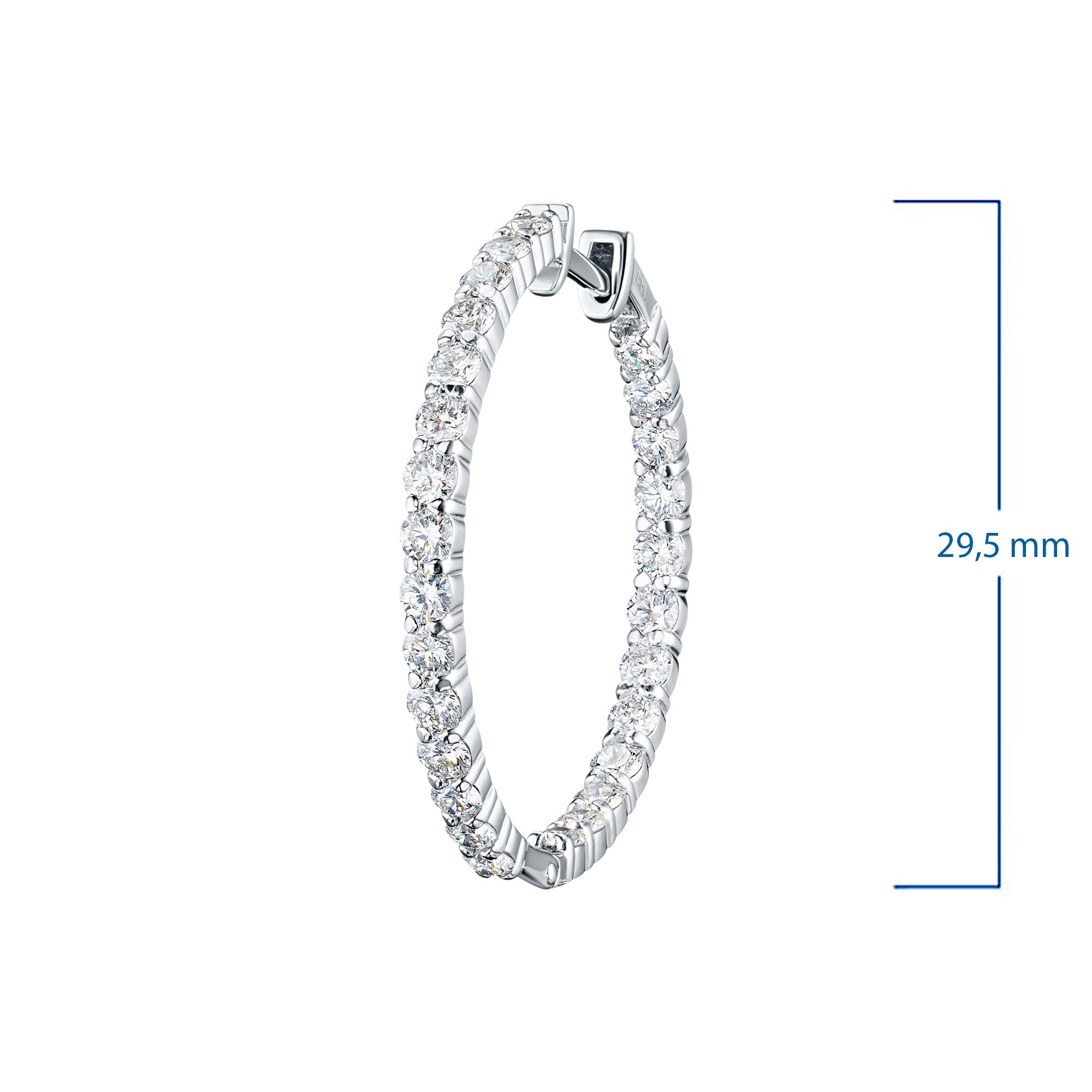 14K White Gold Earrings with 54 Round-Cut Lab-Created Diamonds 2.908