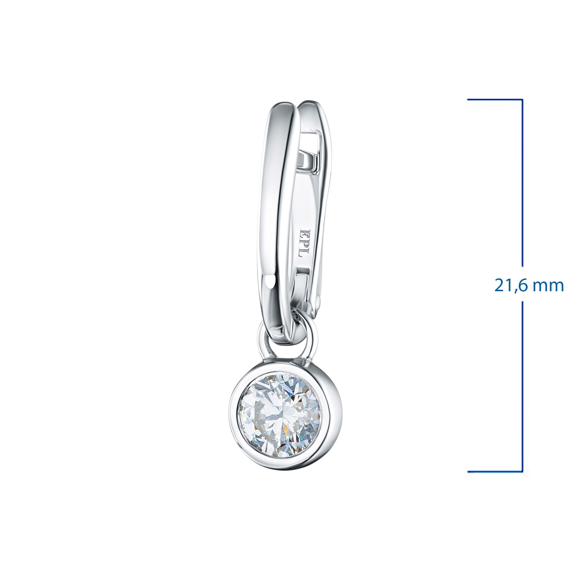 14K White Gold Earrings with 2 Round-Cut Lab-Created Diamonds 0.91