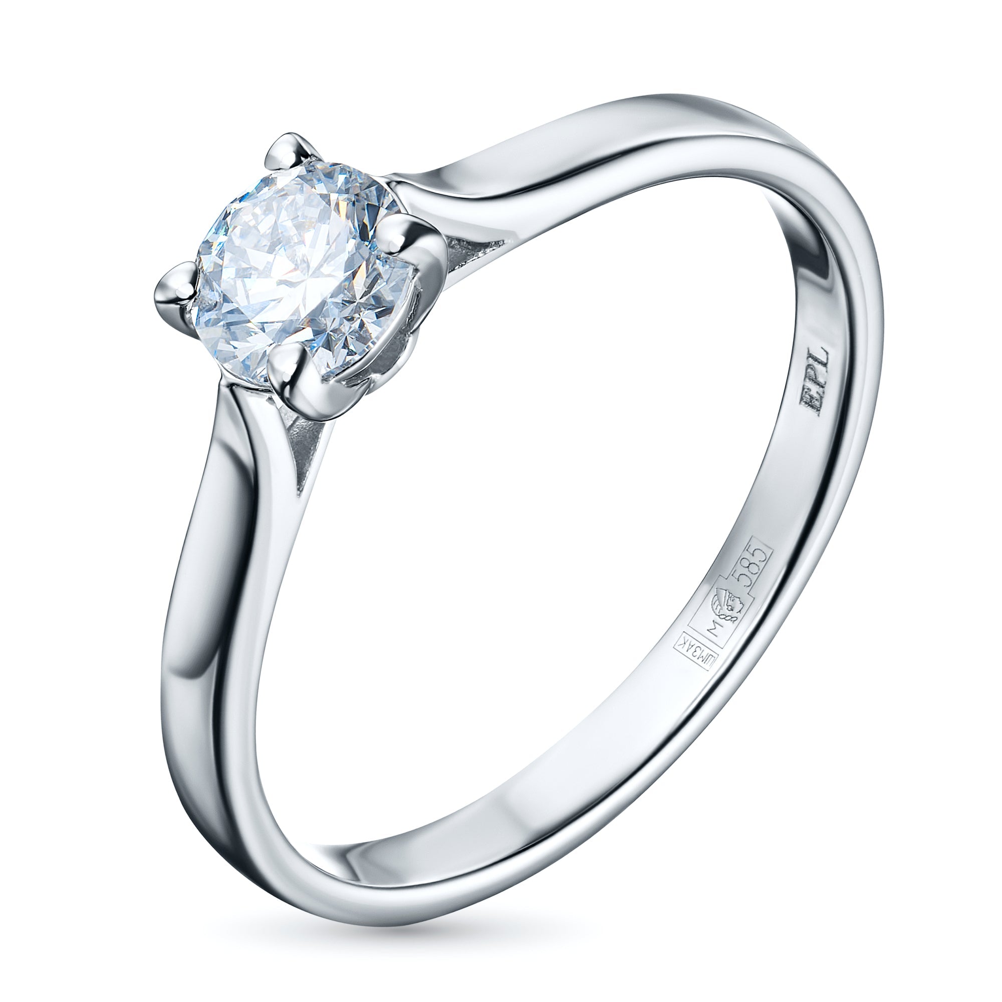 White Gold Ring with 1 Round-Cut Lab-Created Diamond 2.09 CT.TW