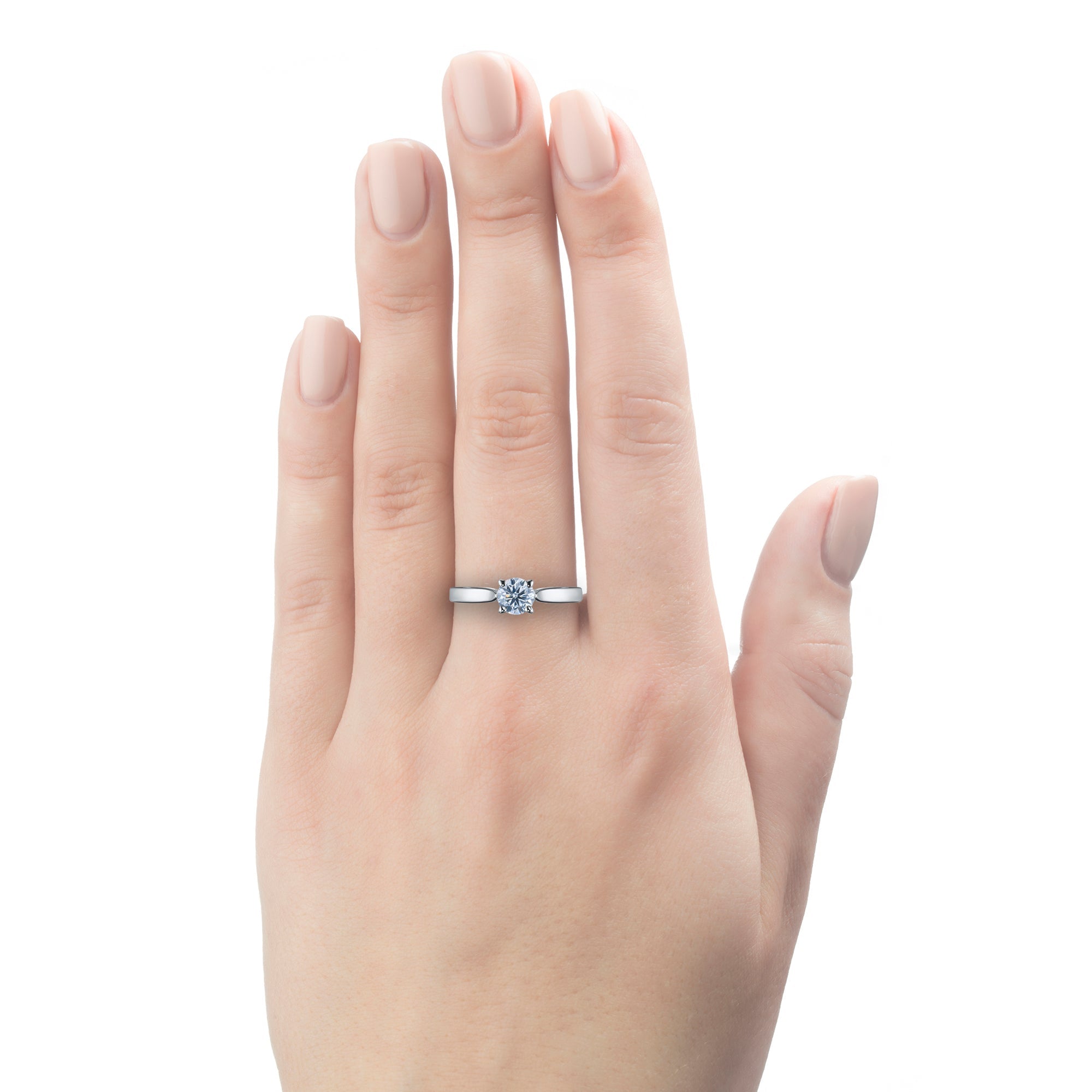 White Gold Ring with 1 Round-Cut Lab-Created Diamond 2.09 CT.TW