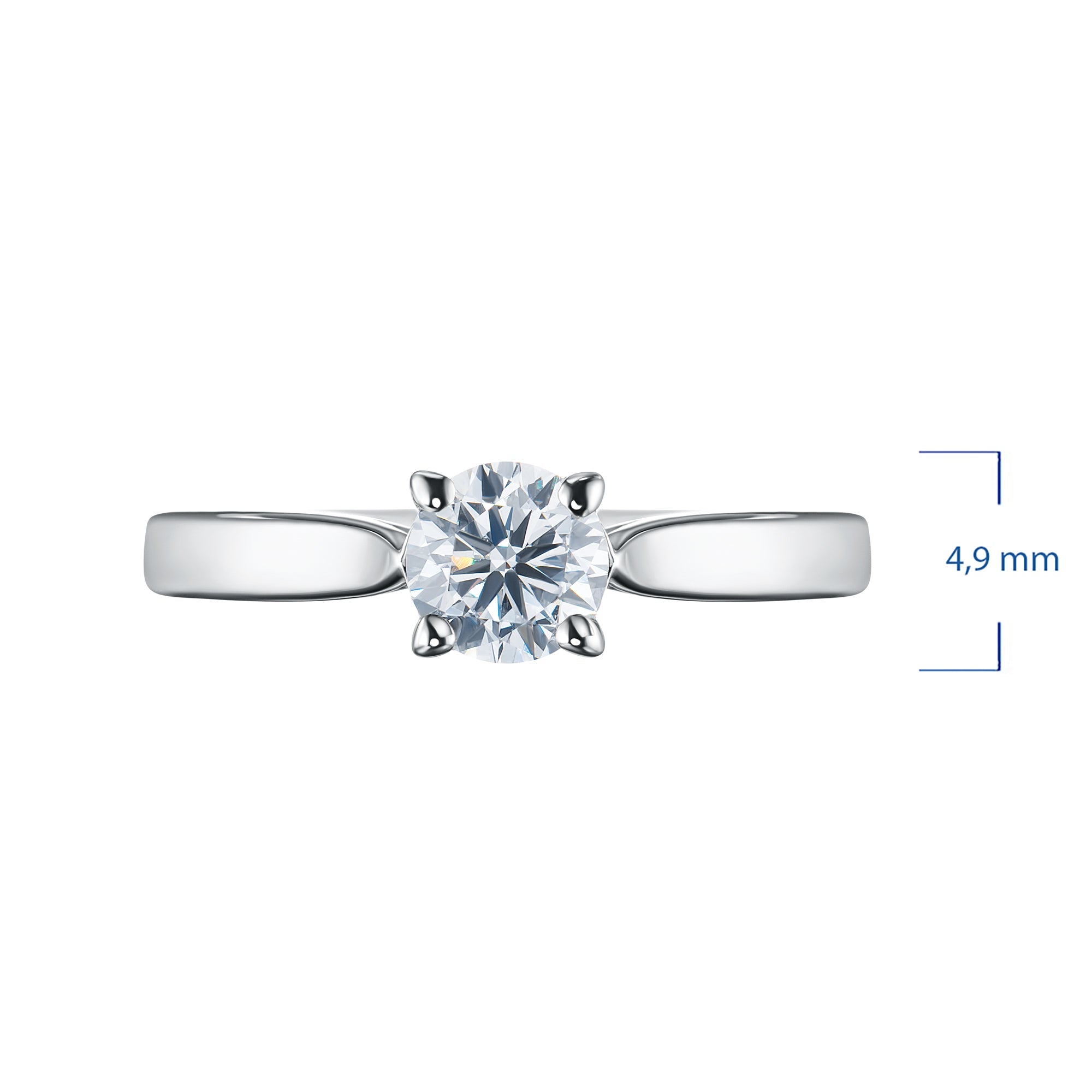 White Gold Ring with 1 Round-Cut Lab-Created Diamond 2.09 CT.TW