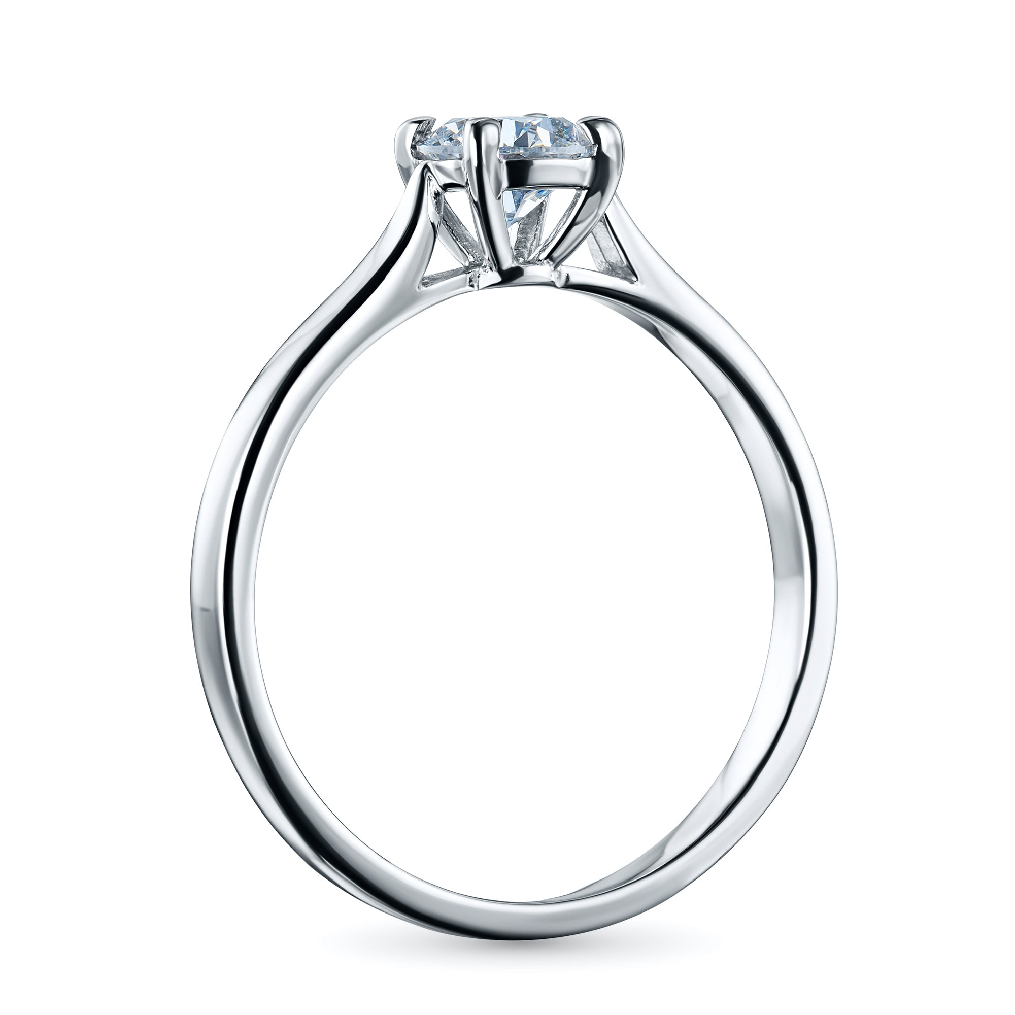 White Gold Ring with 1 Round-Cut Lab-Created Diamond 2.09 CT.TW