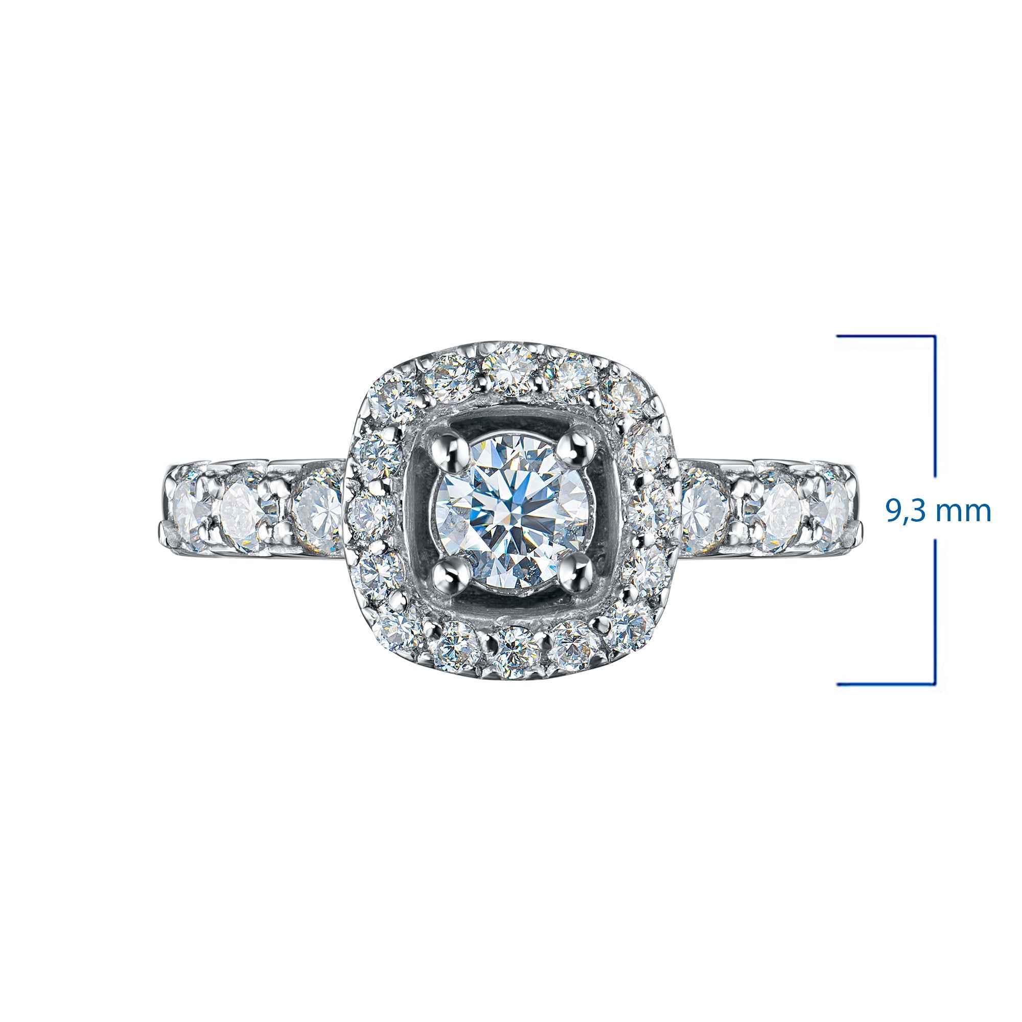 14K White Gold Ring with 23 Round-Cut Lab-Created Diamonds 1.011 CT.TW