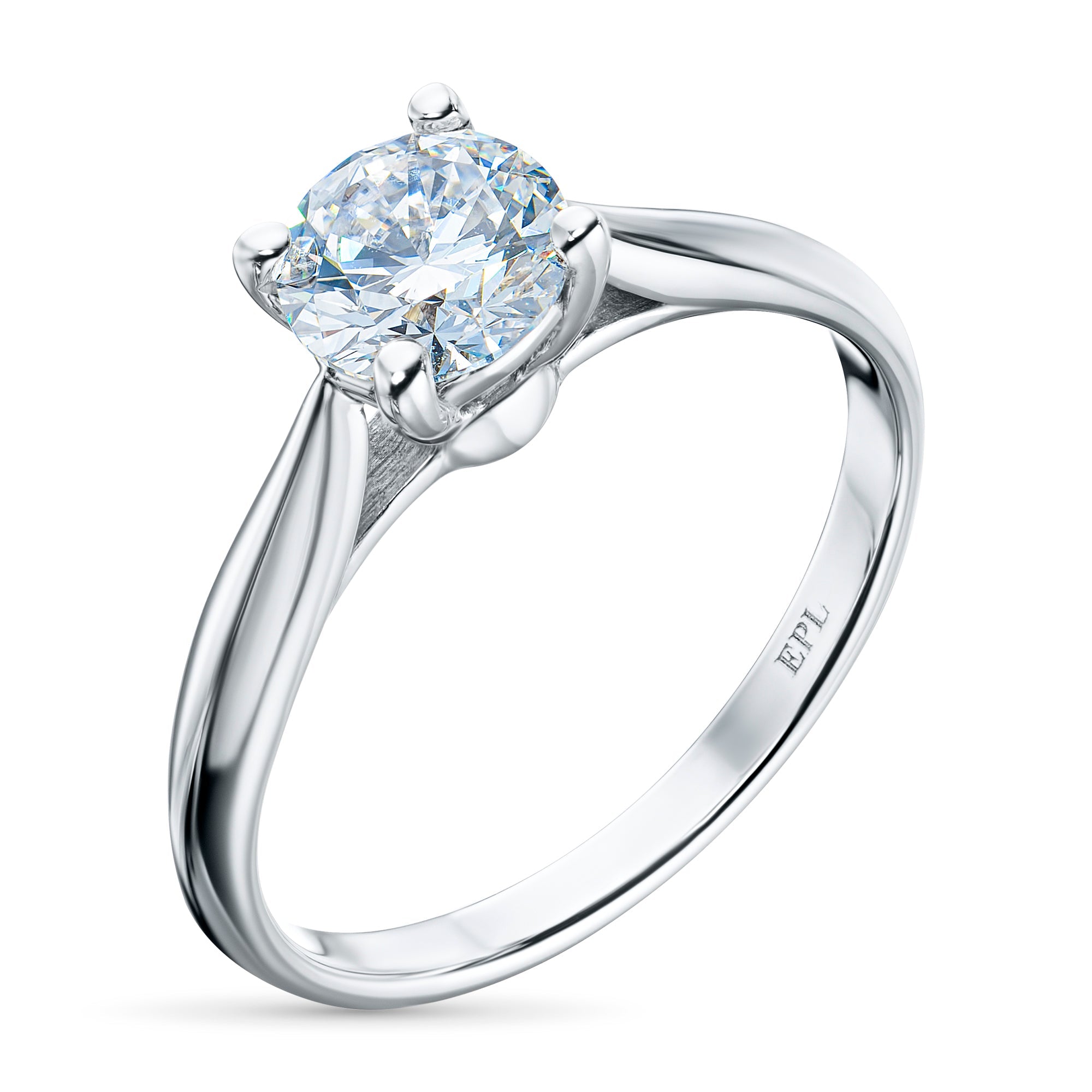 White Gold Ring with 1 Round-Cut Lab-Created Diamond 1.05 CT.TW