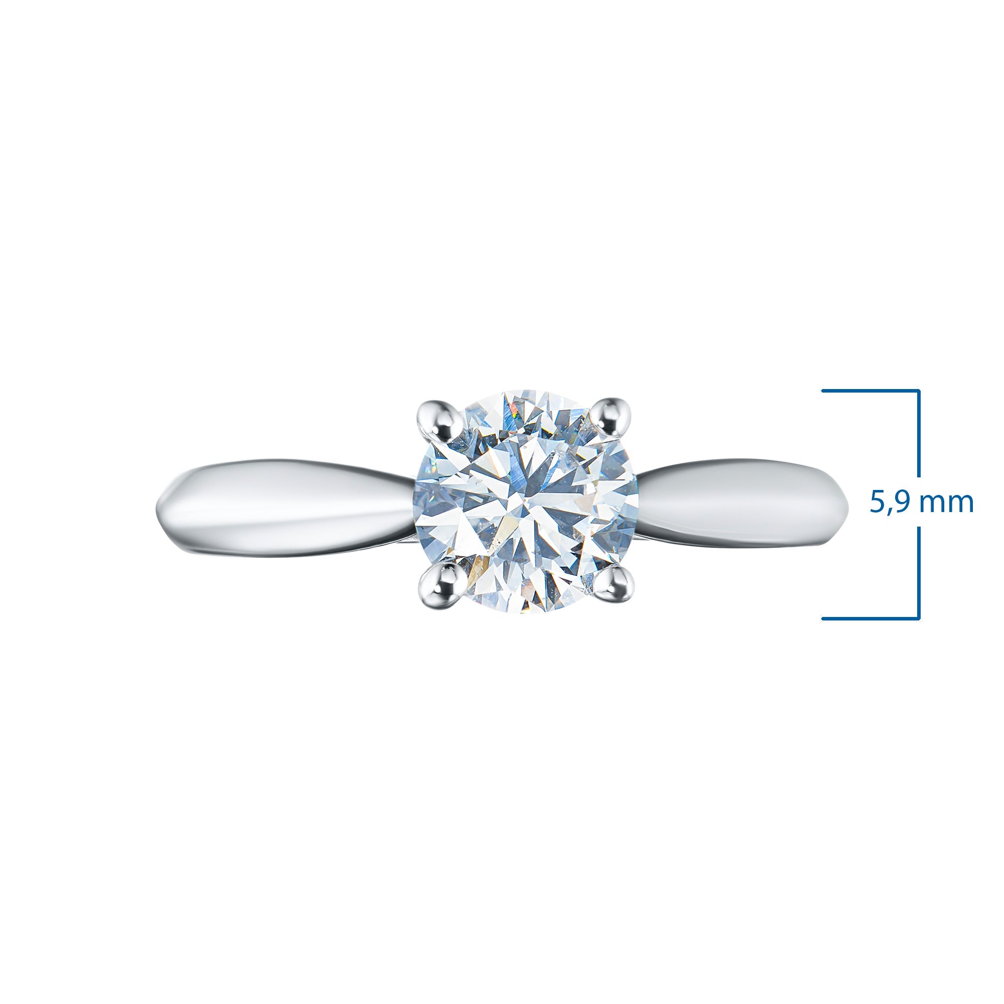 White Gold Ring with 1 Round-Cut Lab-Created Diamond 1.05 CT.TW