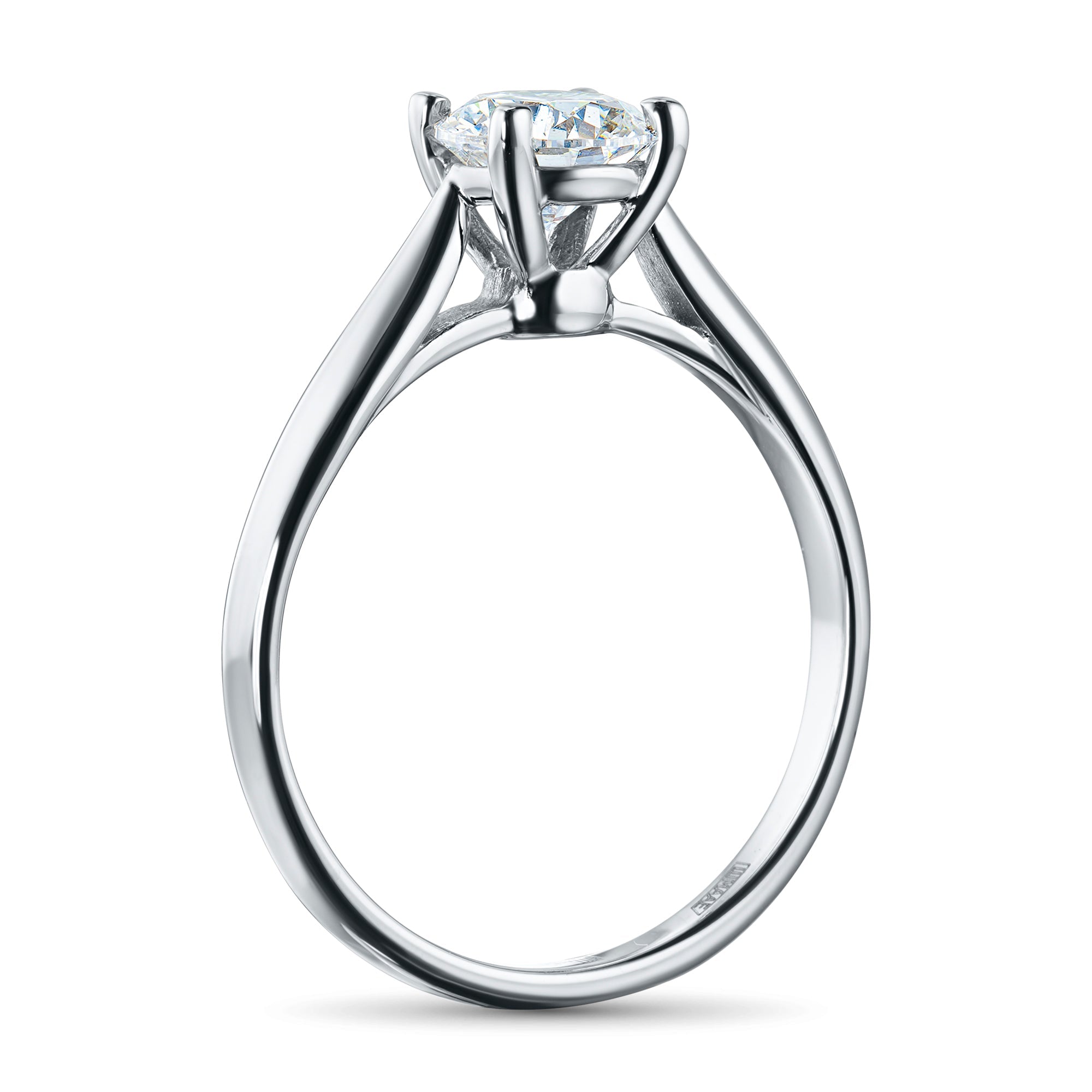 White Gold Ring with 1 Round-Cut Lab-Created Diamond 1.05 CT.TW