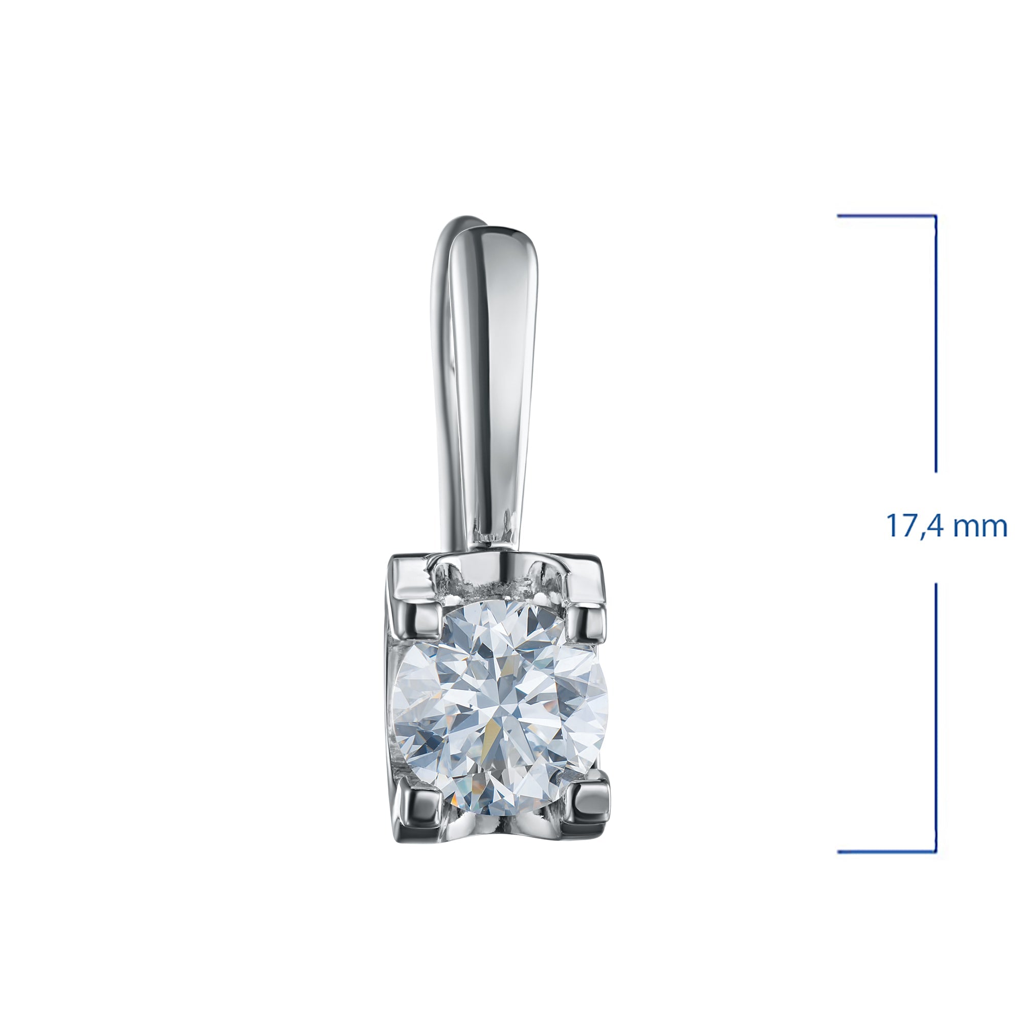 14K White Gold Earrings with 2 Round-Cut Lab-Created Diamonds 1.52
