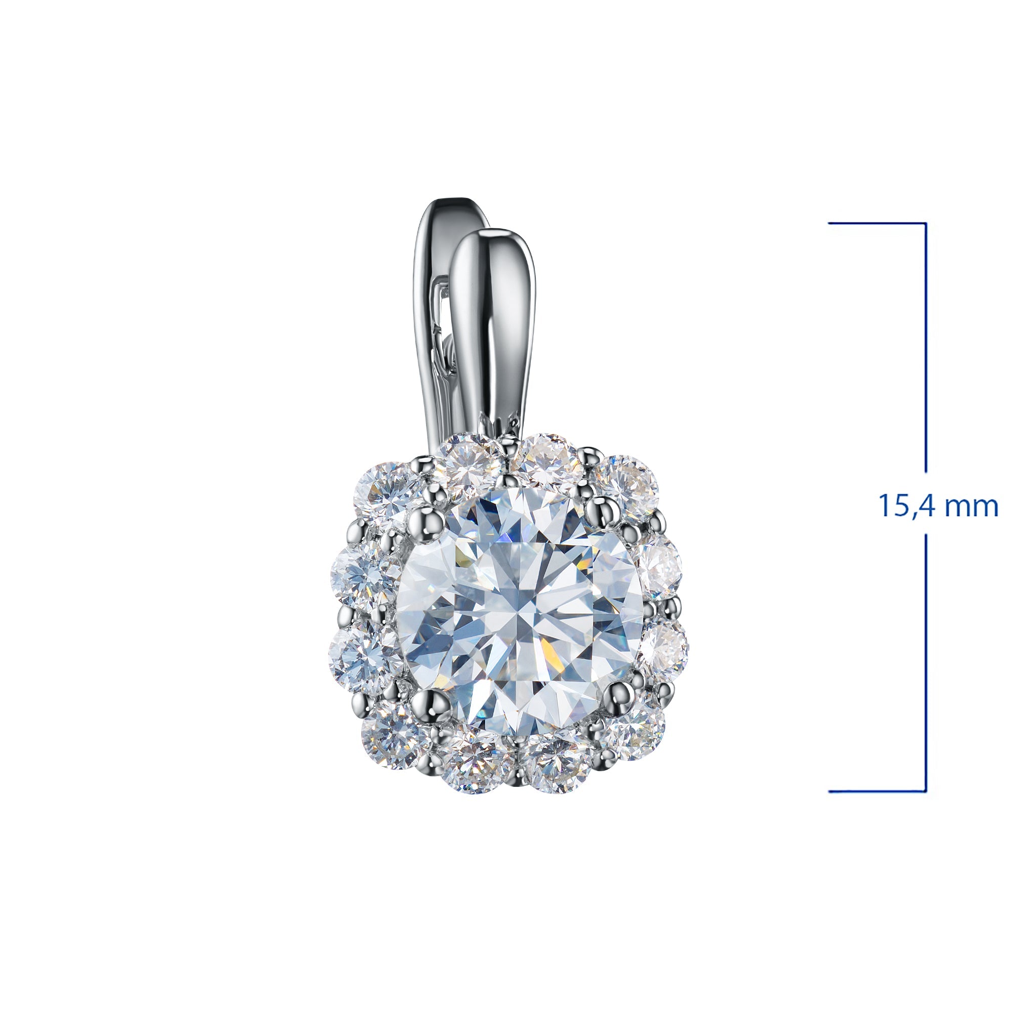 14K White Gold Earrings with 26 Round-Cut Lab-Created Diamonds 2.842
