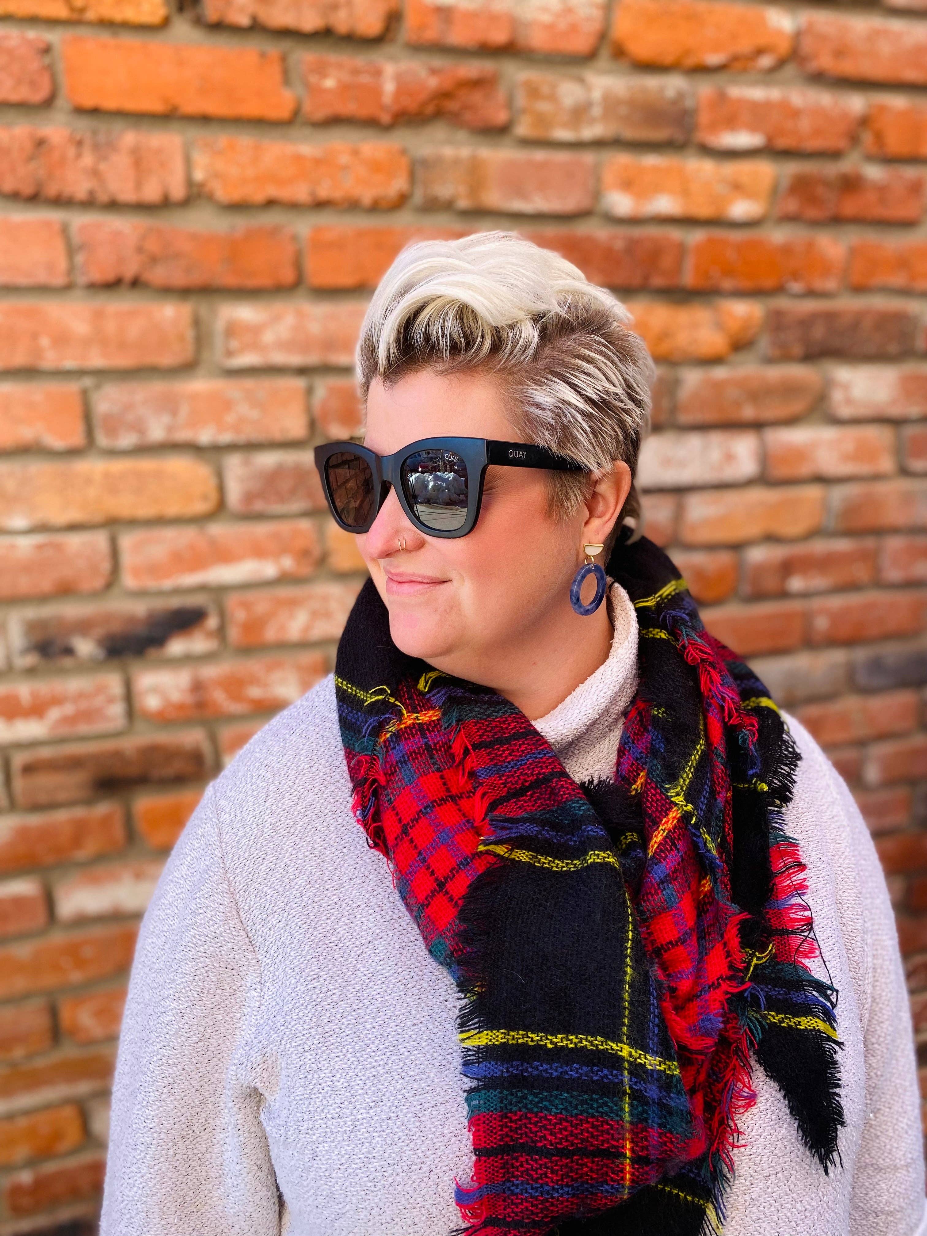 Marbled Blue Acetate Hoops