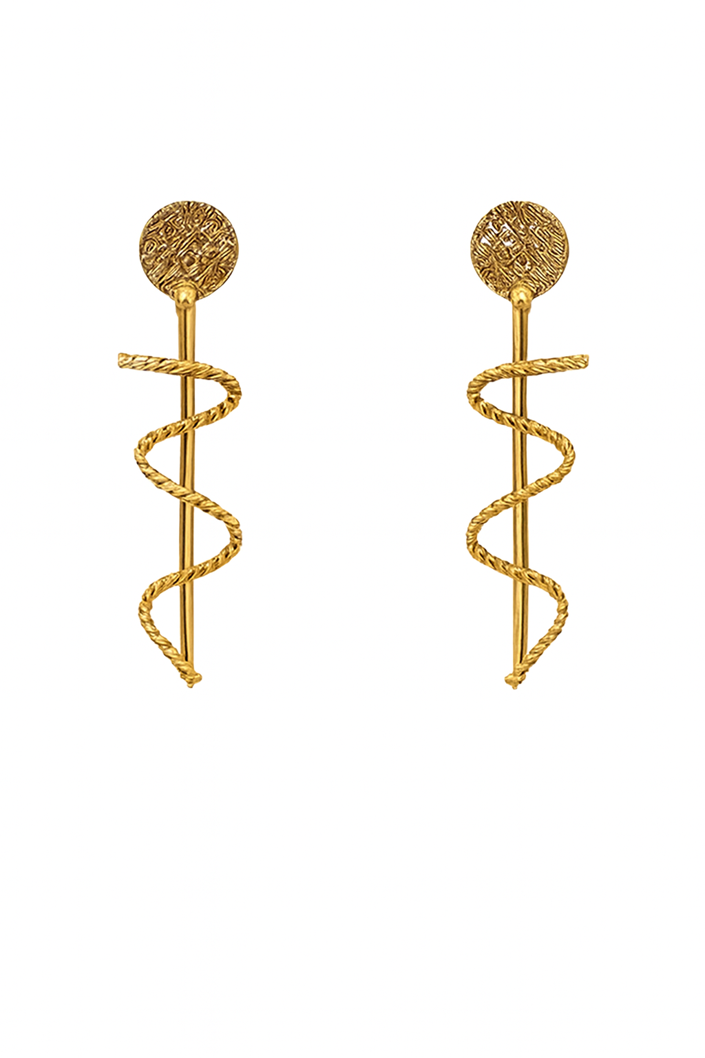 Gold Caduceus Symbol Earrings – Medical Theme Jewelry for Doctors &