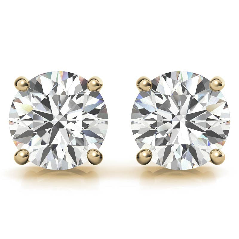 3.00 CTW Lab Grown Diamond Stud Earrings | 14k Gold | G-VS Round Cut |