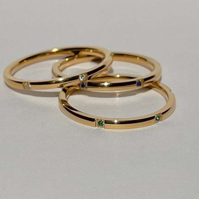 Thin Stone Stacker Ring