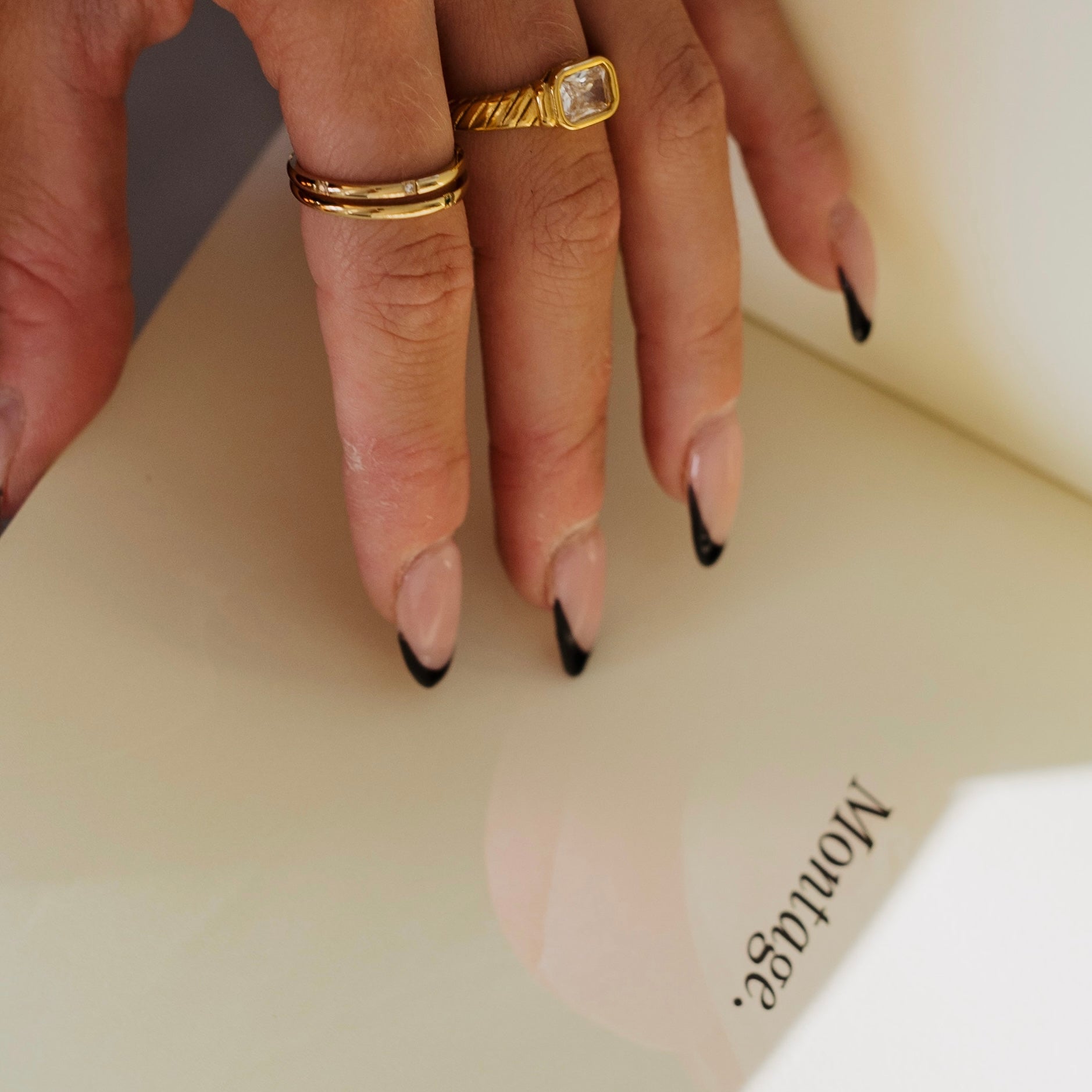 Thin Stone Stacker Ring