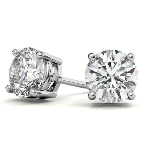 4.00 CTW AGI Certified Lab Grown Diamond Stud Earrings in 14K White or